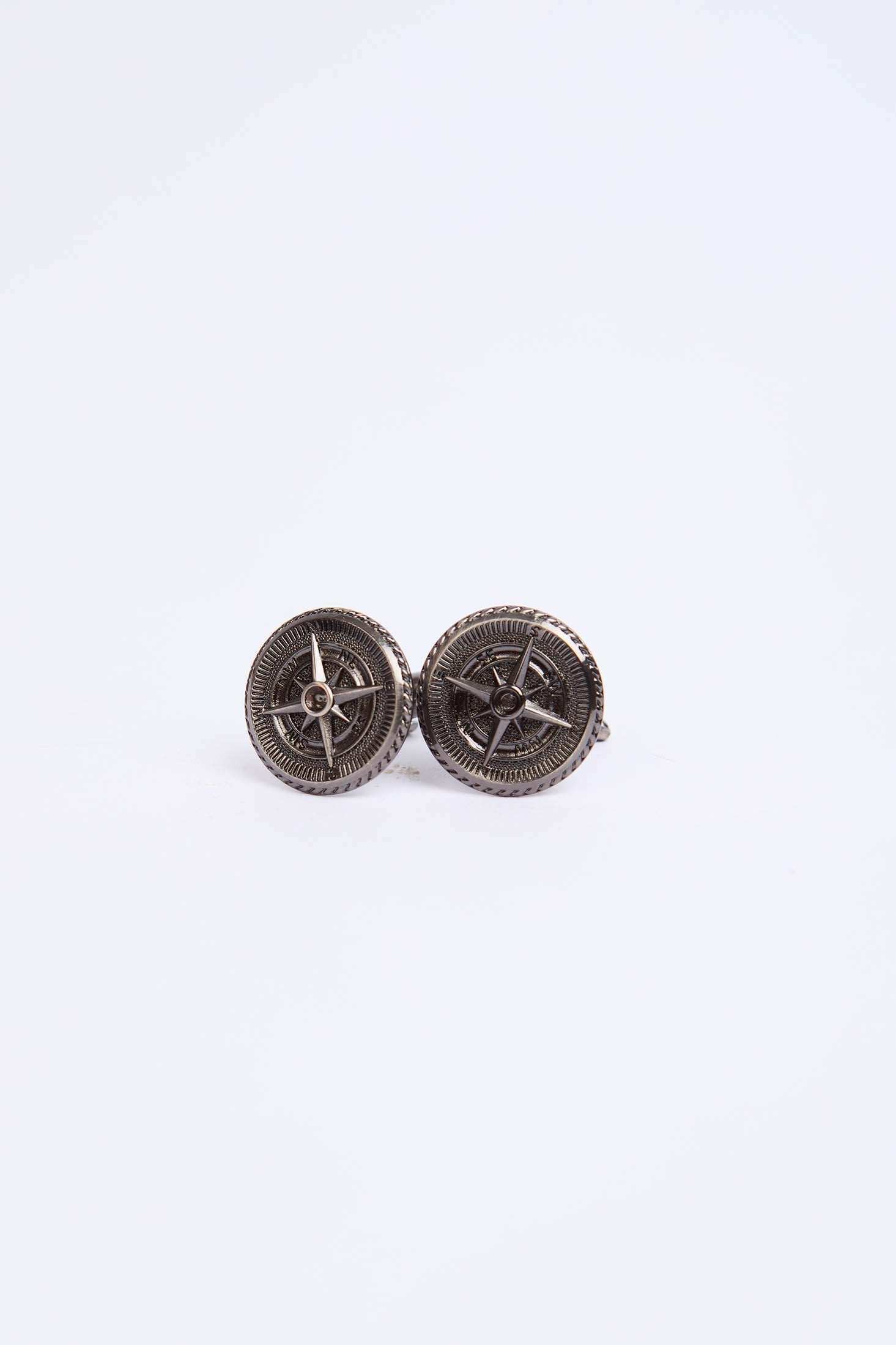 Men Regular Fit Cufflink Gun Grey