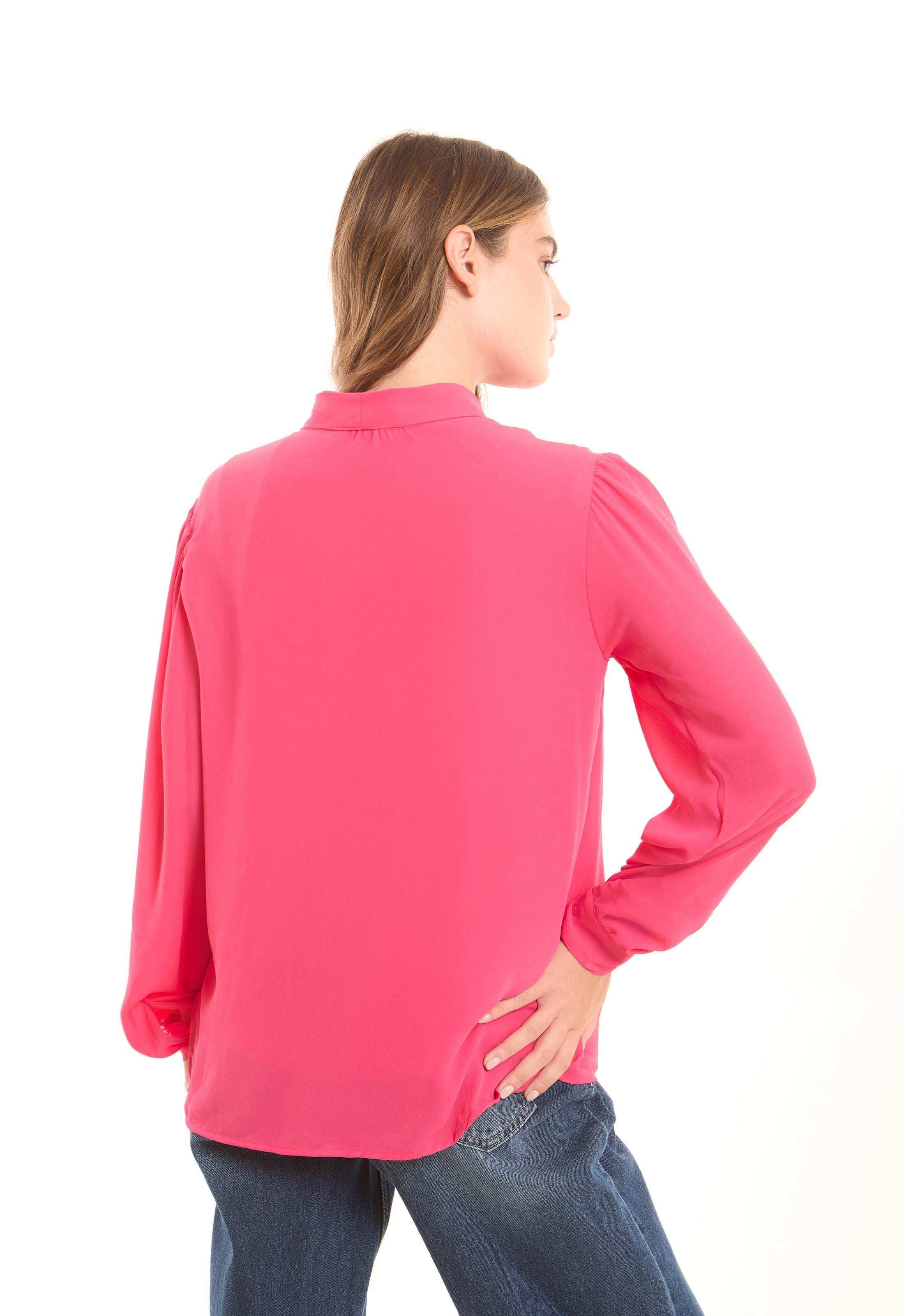 Chic Bow-Tie Solid Blouse