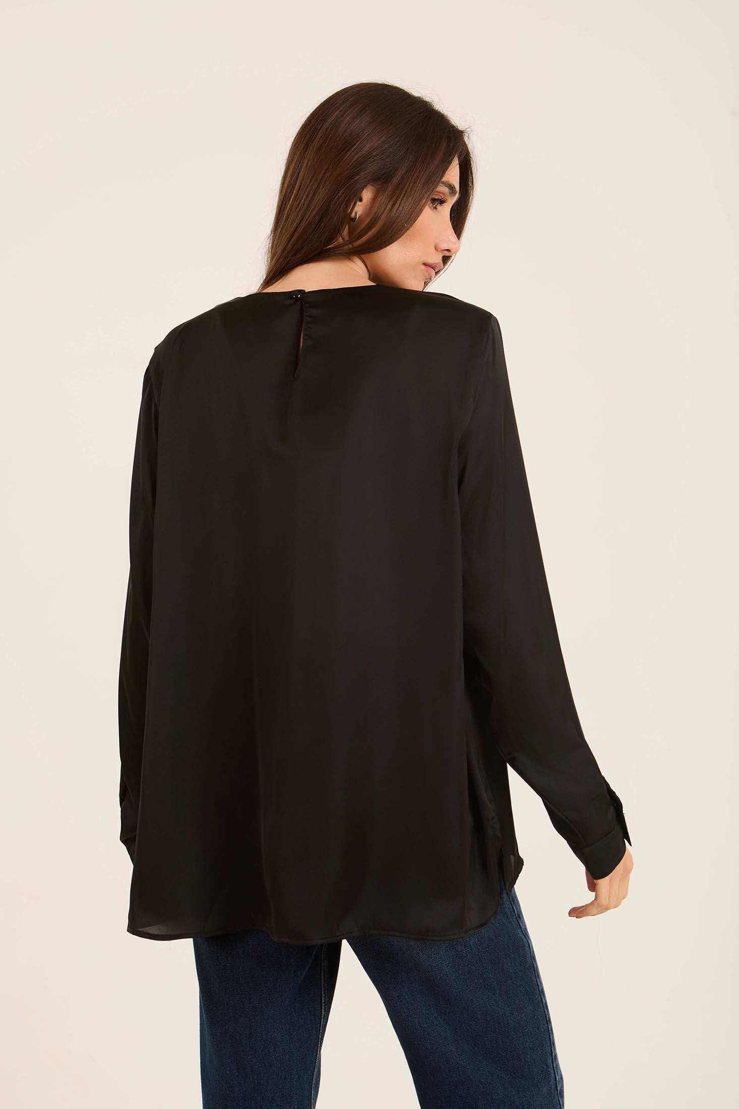 Elegant Pleated Satin Blouse