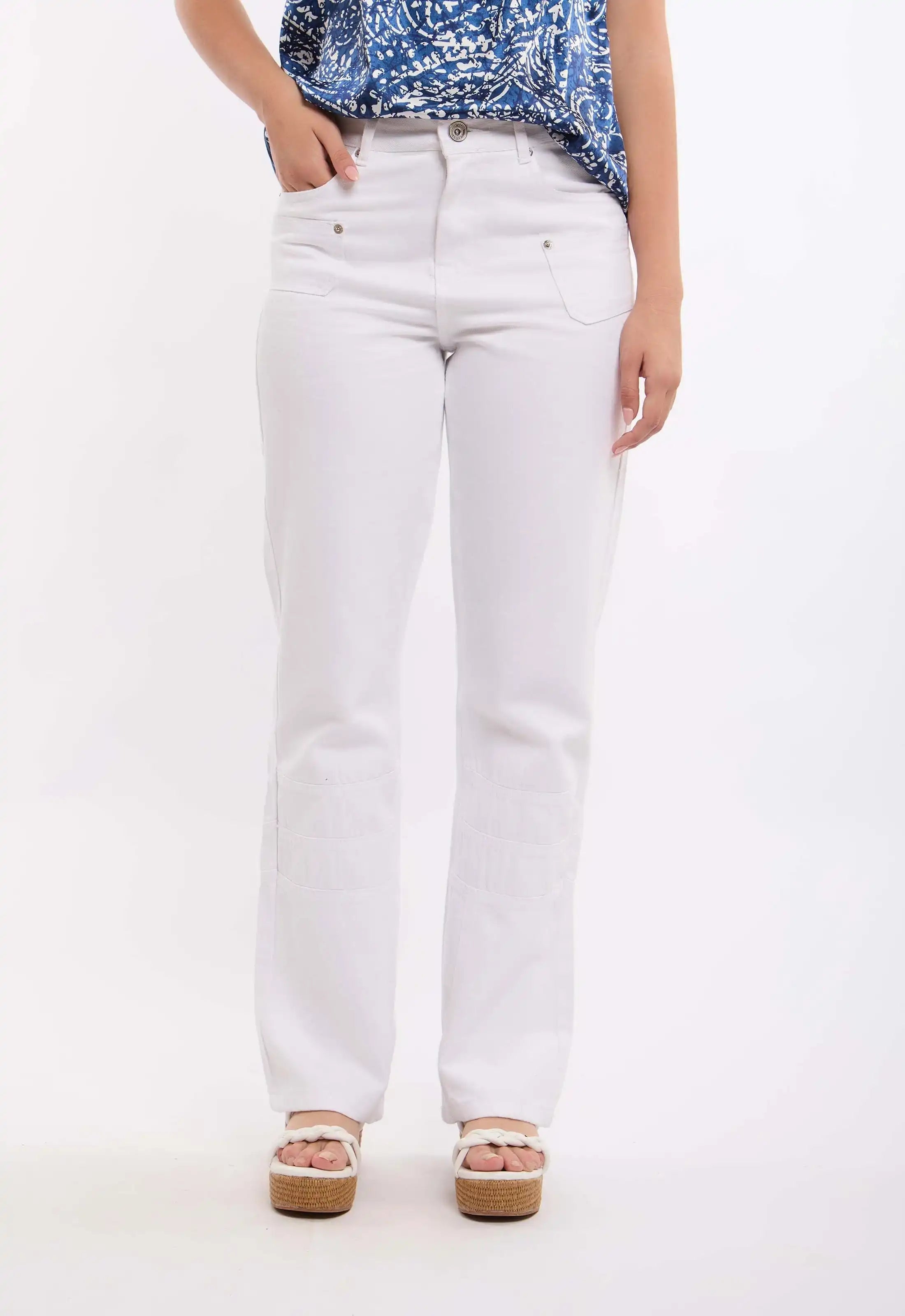 White Straight Leg Pants