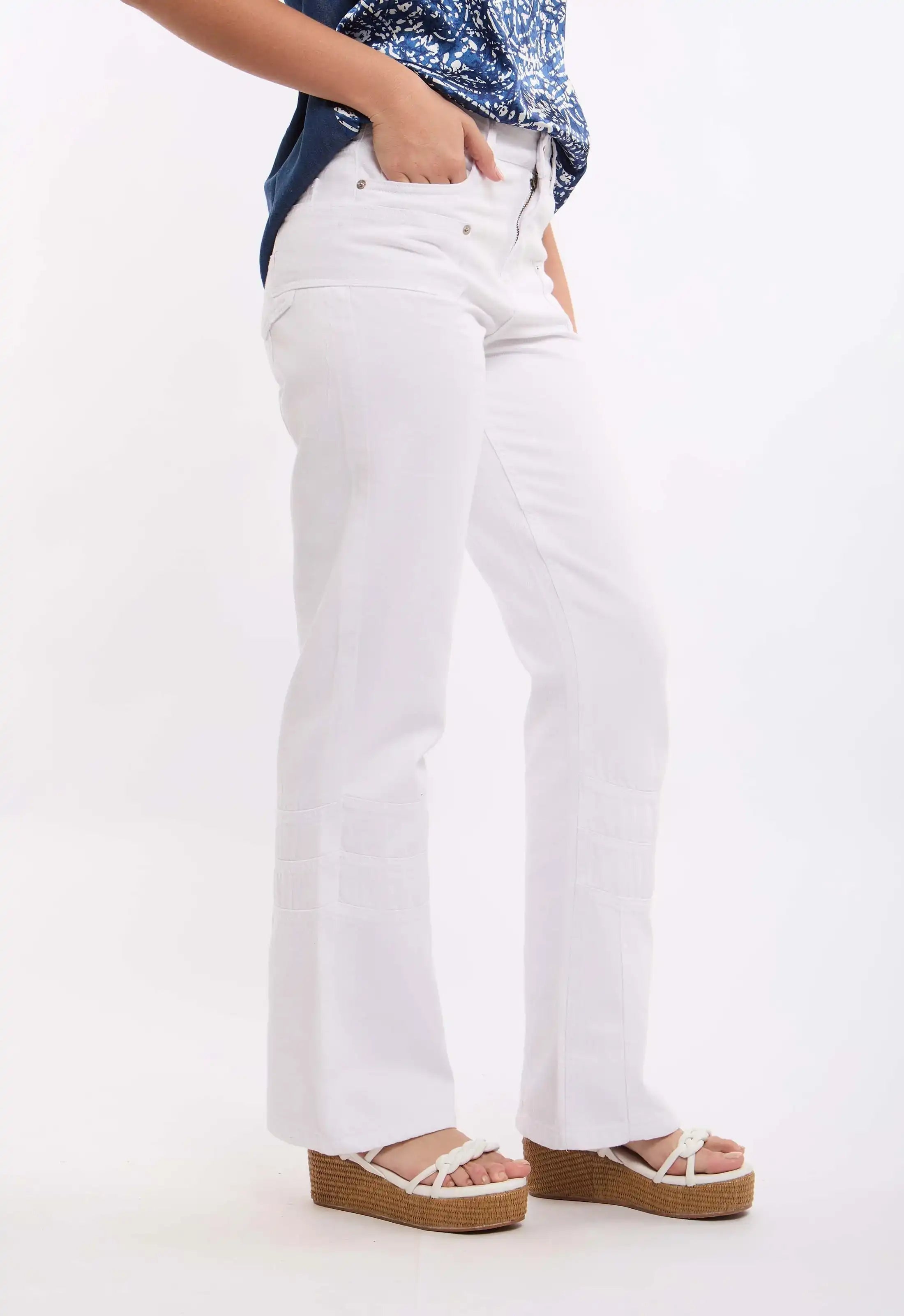 White Straight Leg Pants