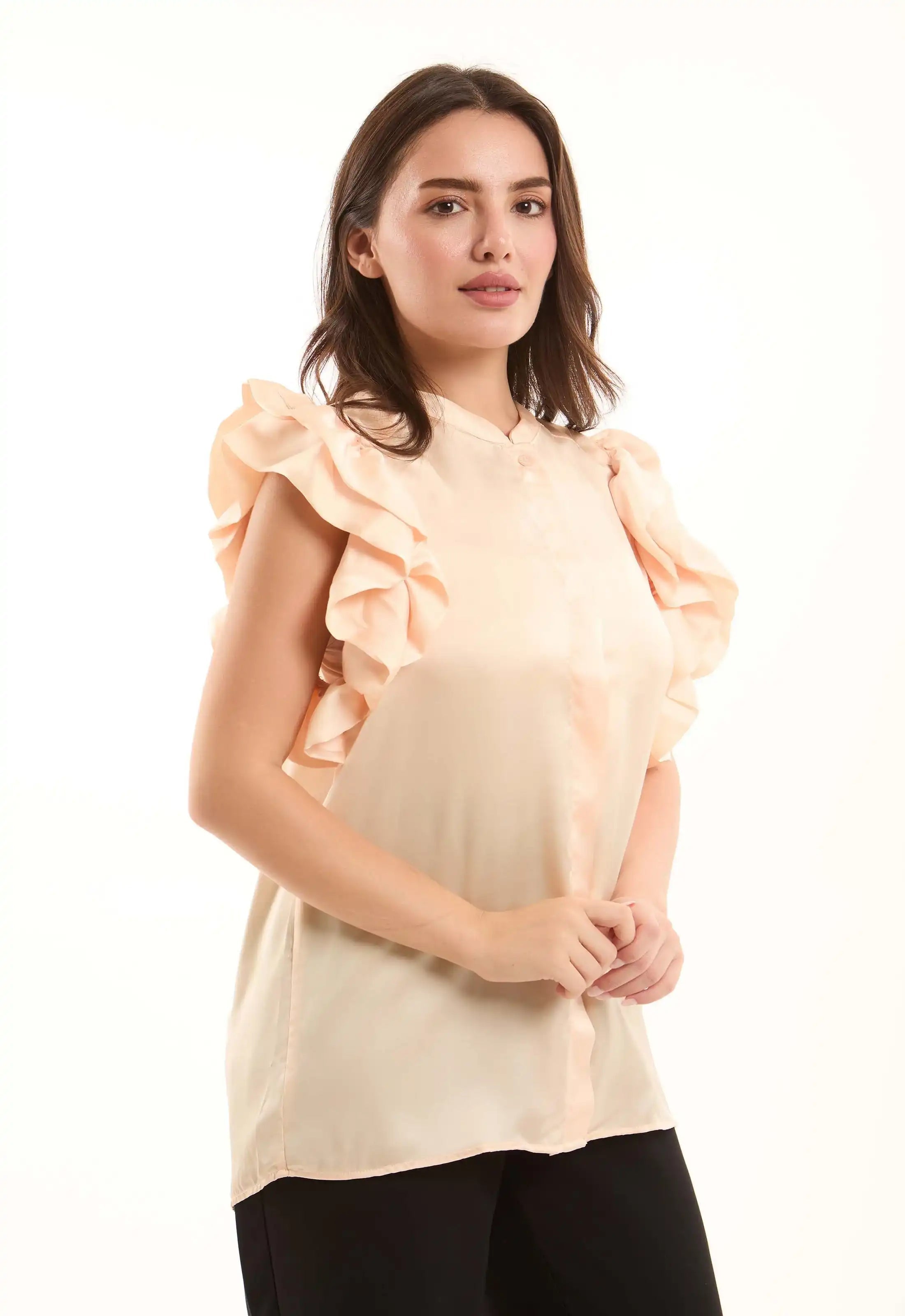Elegant Pleated Sleeveless Blouse