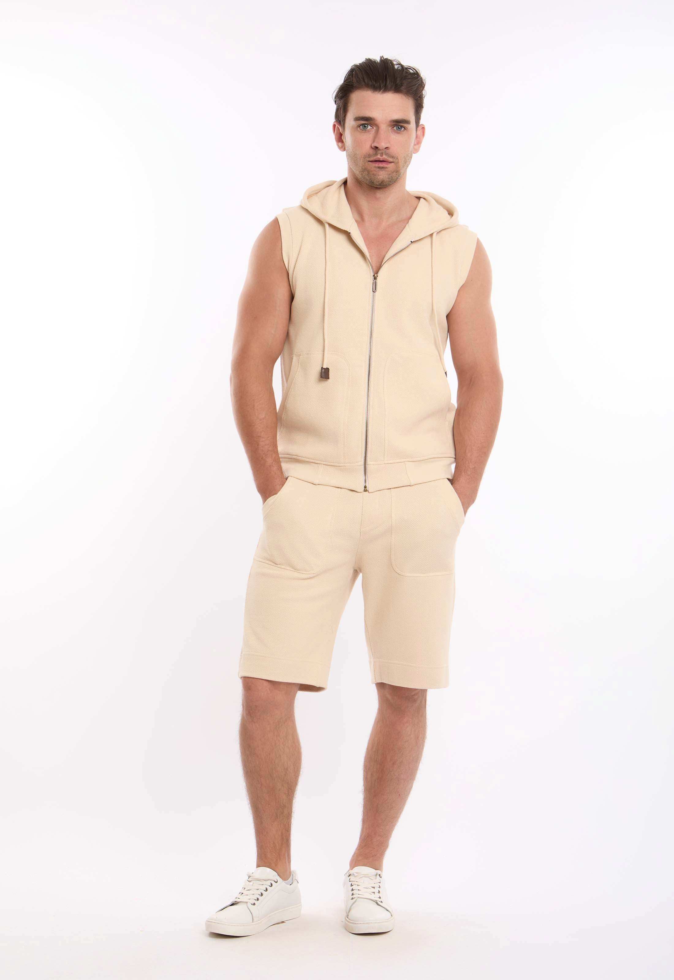 Hooded Neck with Drawstring Textured Vest