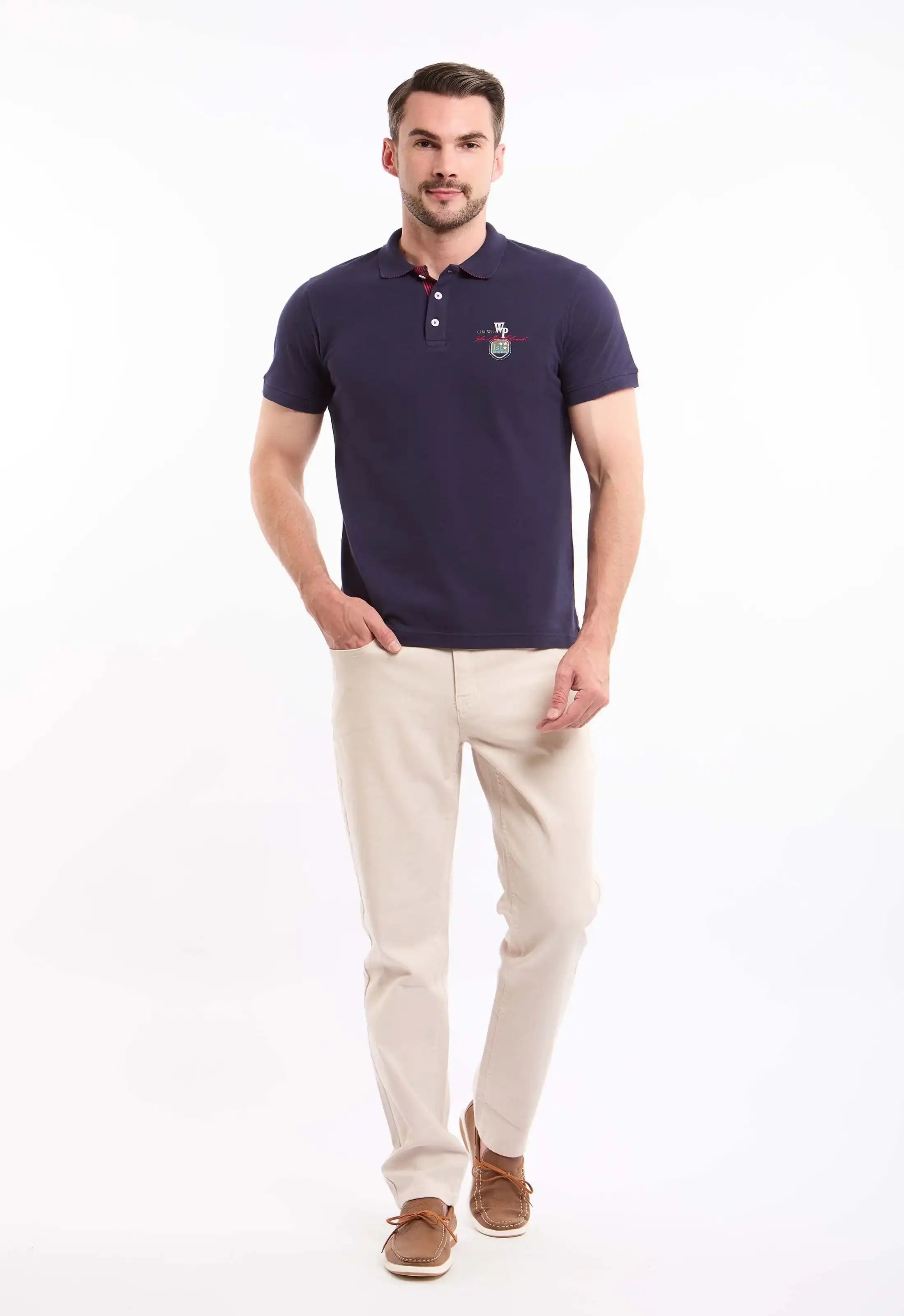 Pique Short Sleeves Buttoned Polo Shirt