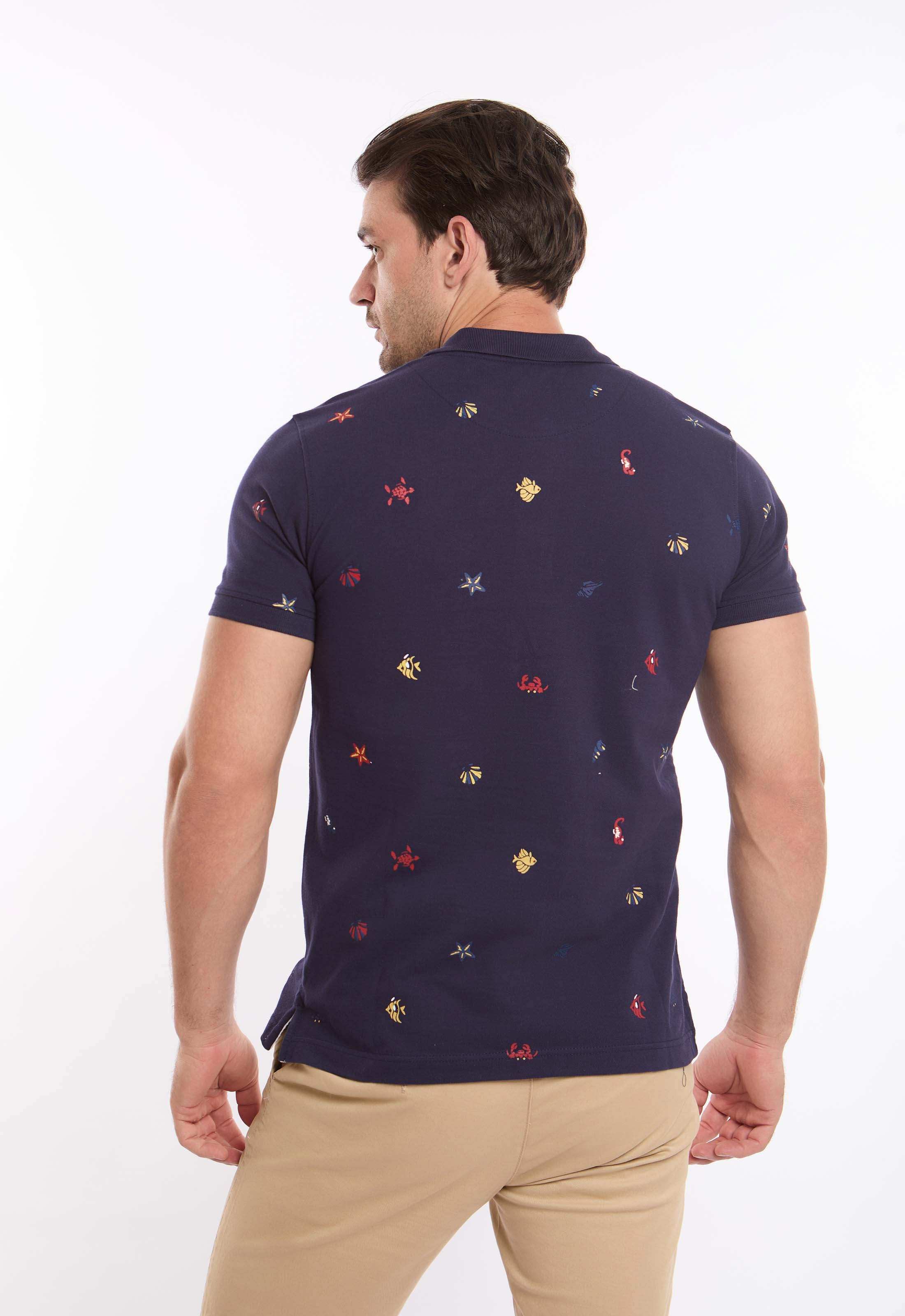 Sea Creatures Prints Casual Polo Shirt