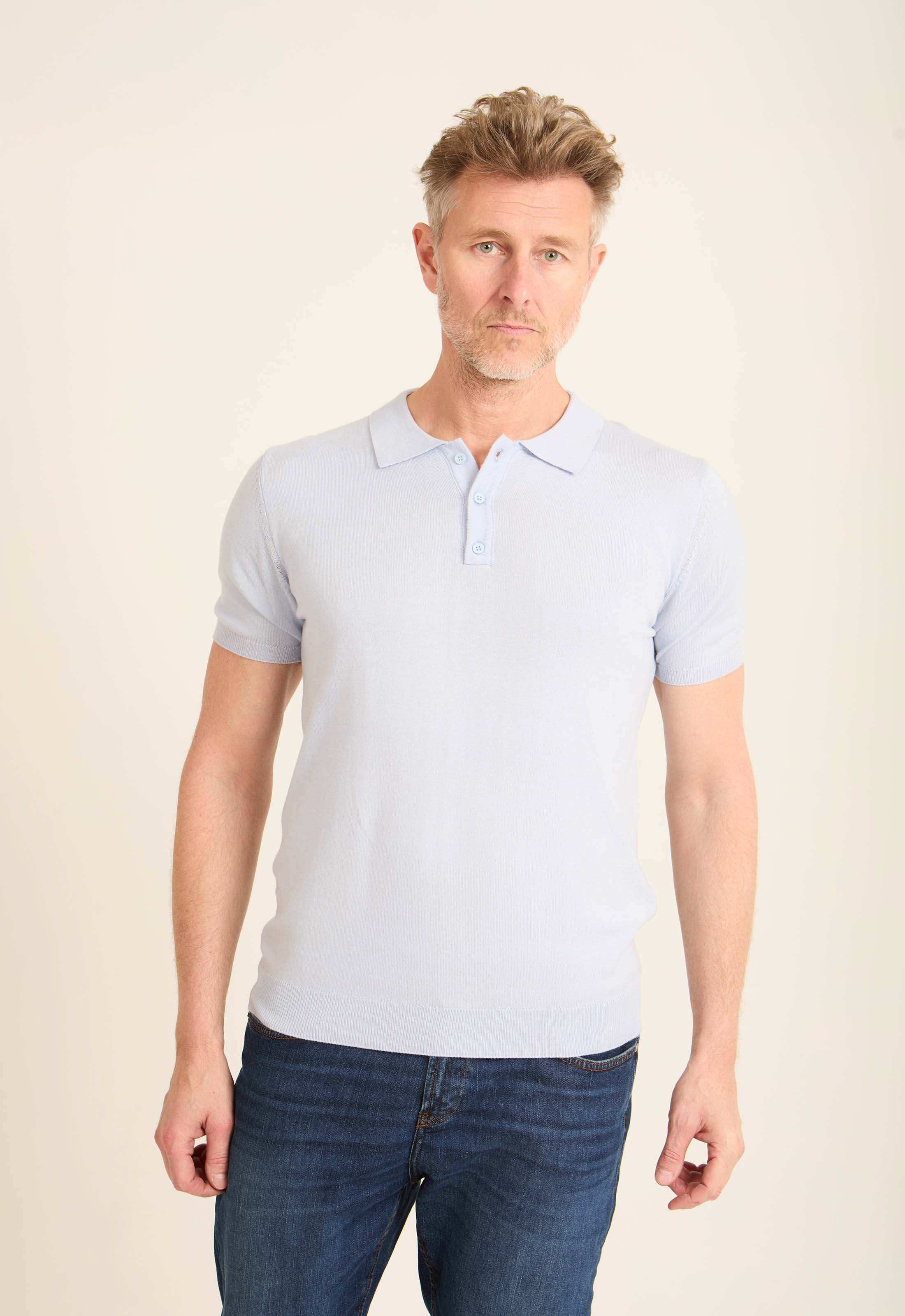Ribbed Short Sleeves Regular Polo Shirt