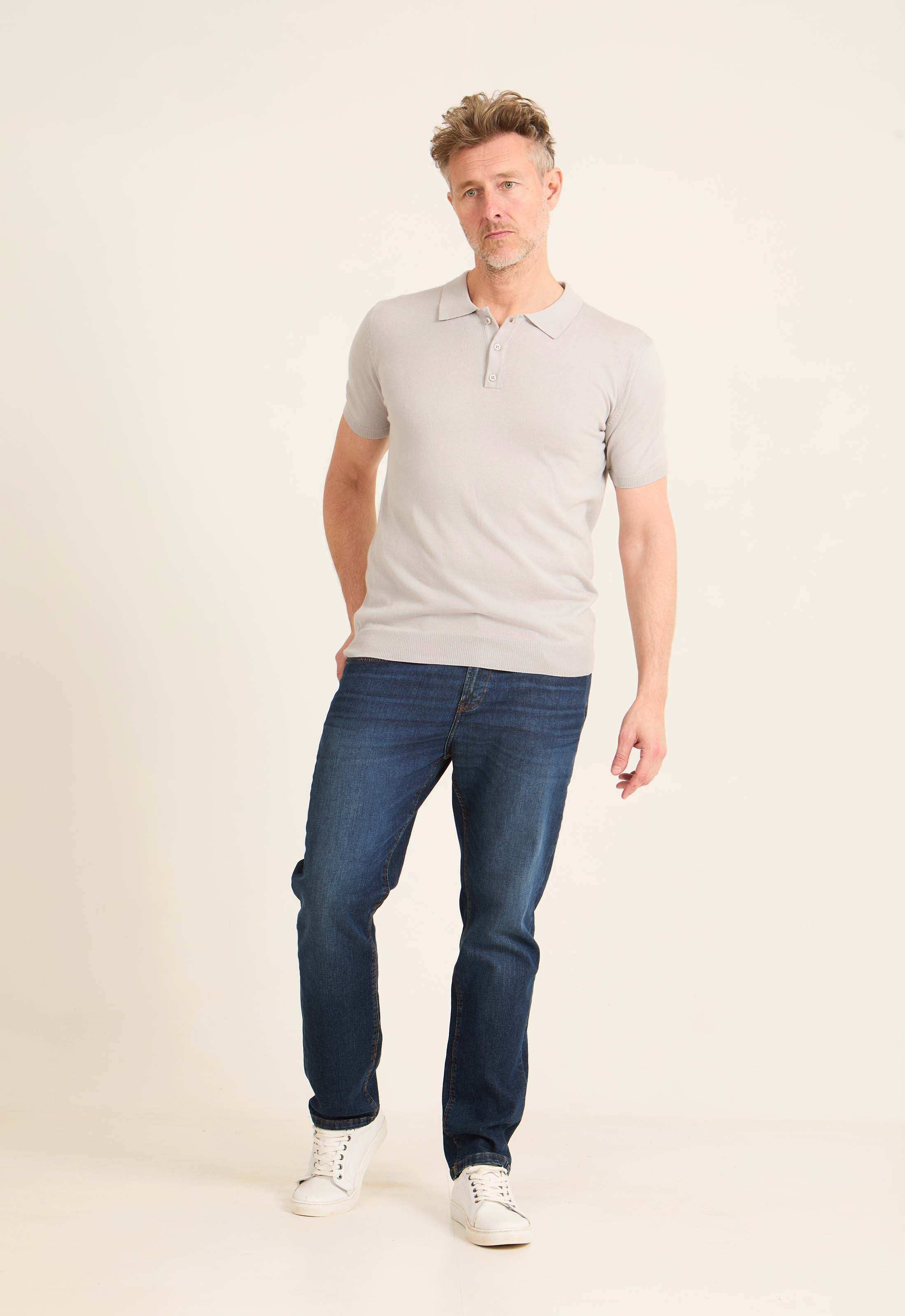 Ribbed Short Sleeves Regular Polo Shirt