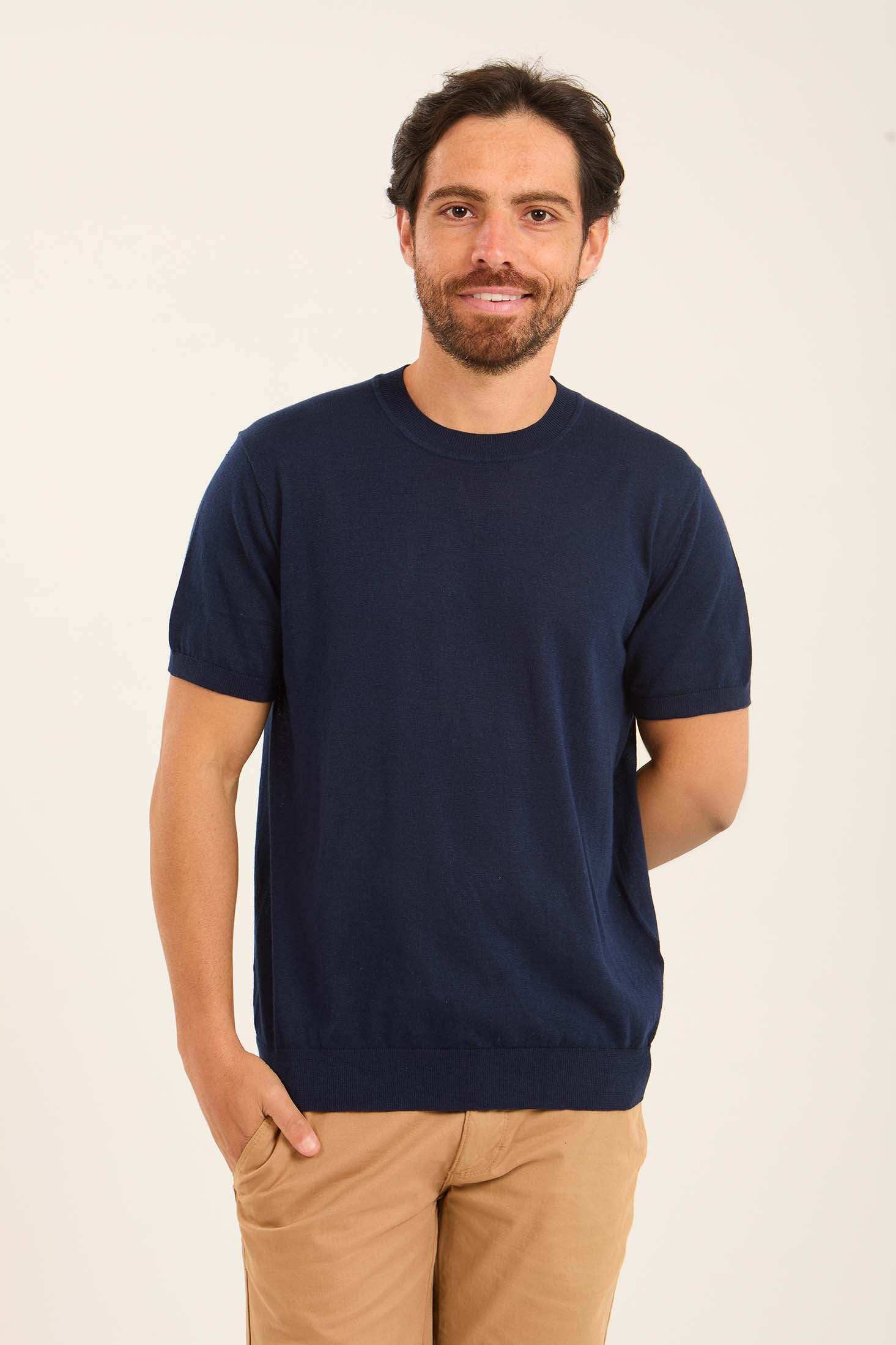 Short Sleeves Textured Tee with Hem