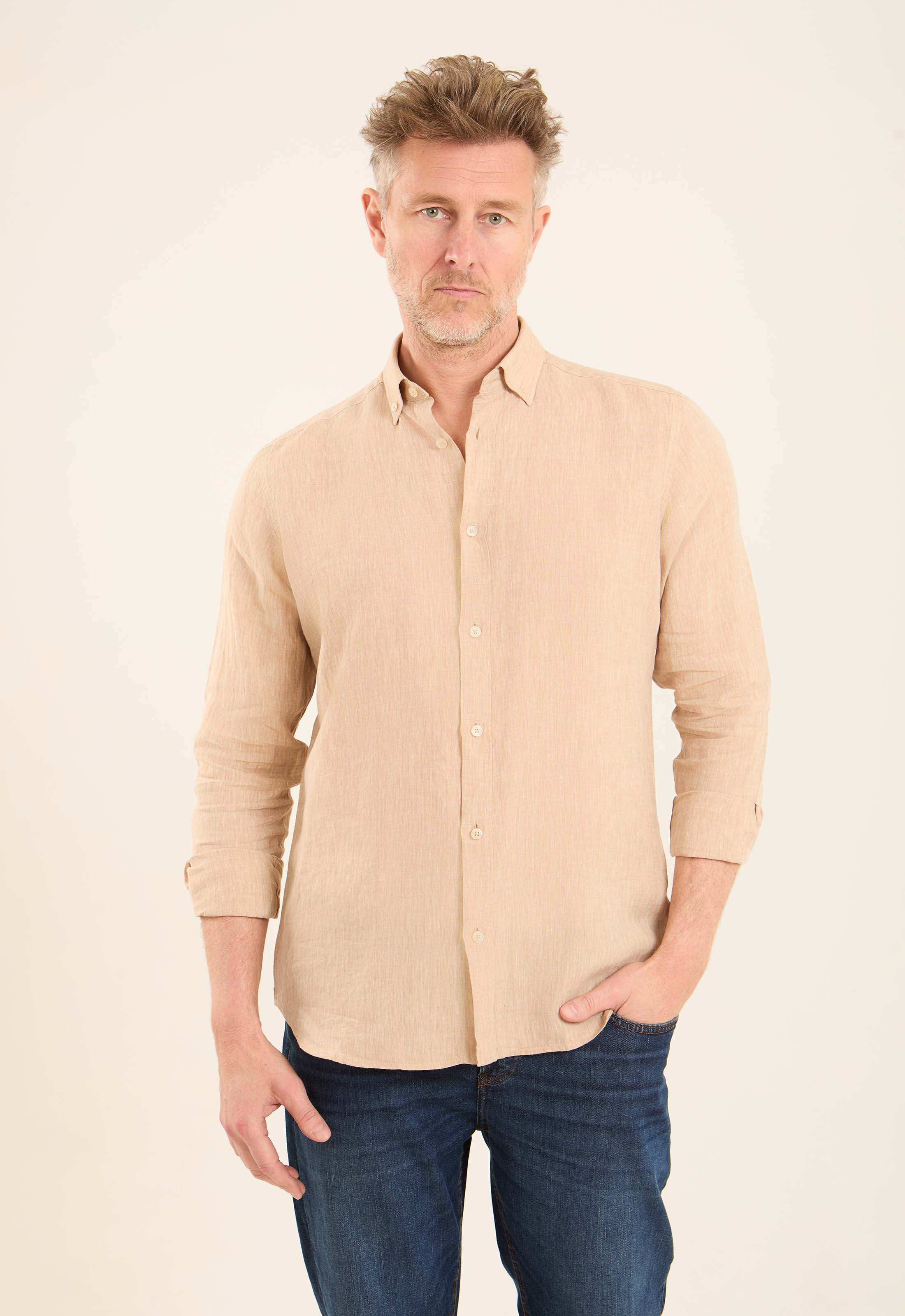 Textured Lightweight Summer Linen Shirt