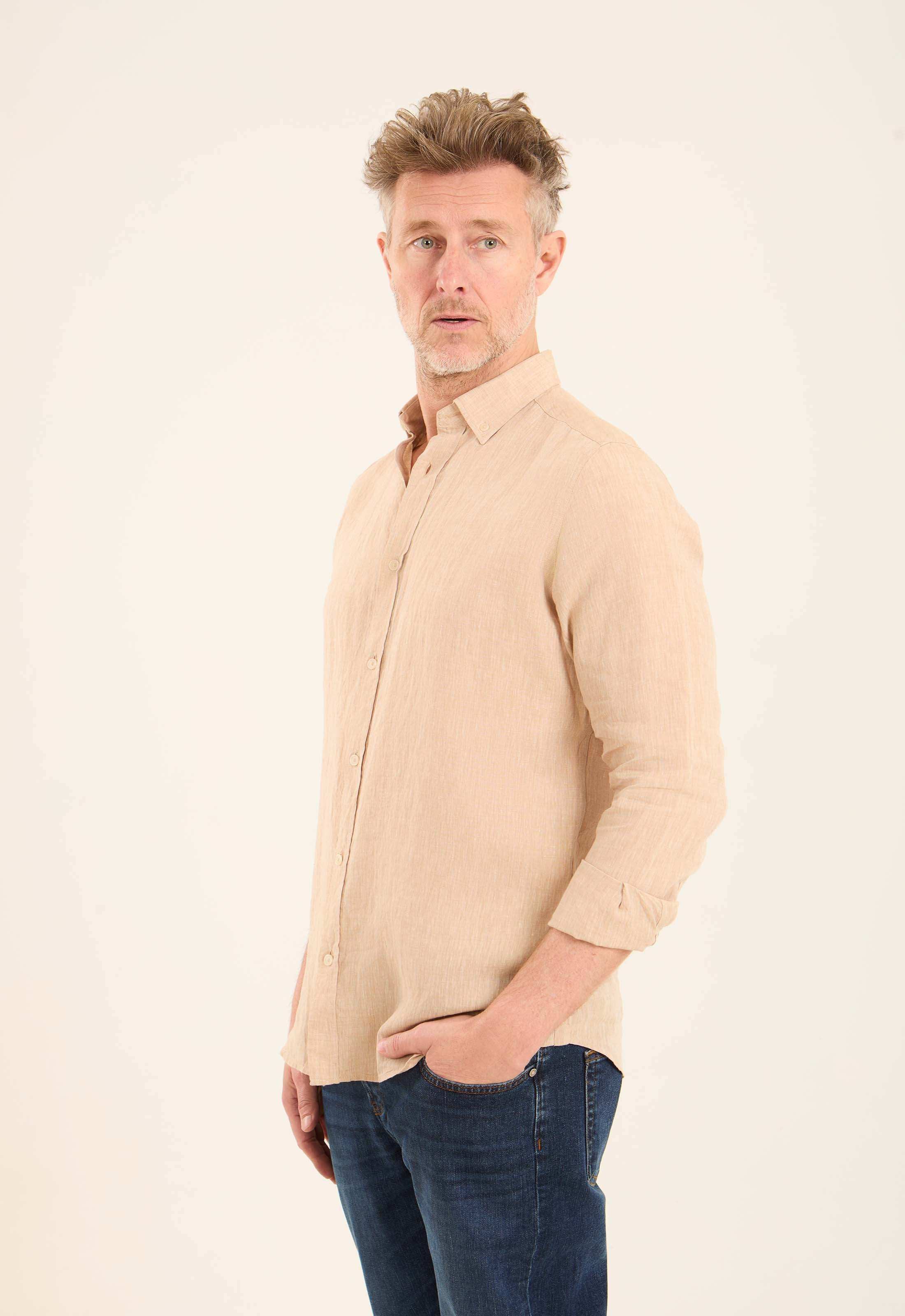 Textured Lightweight Summer Linen Shirt