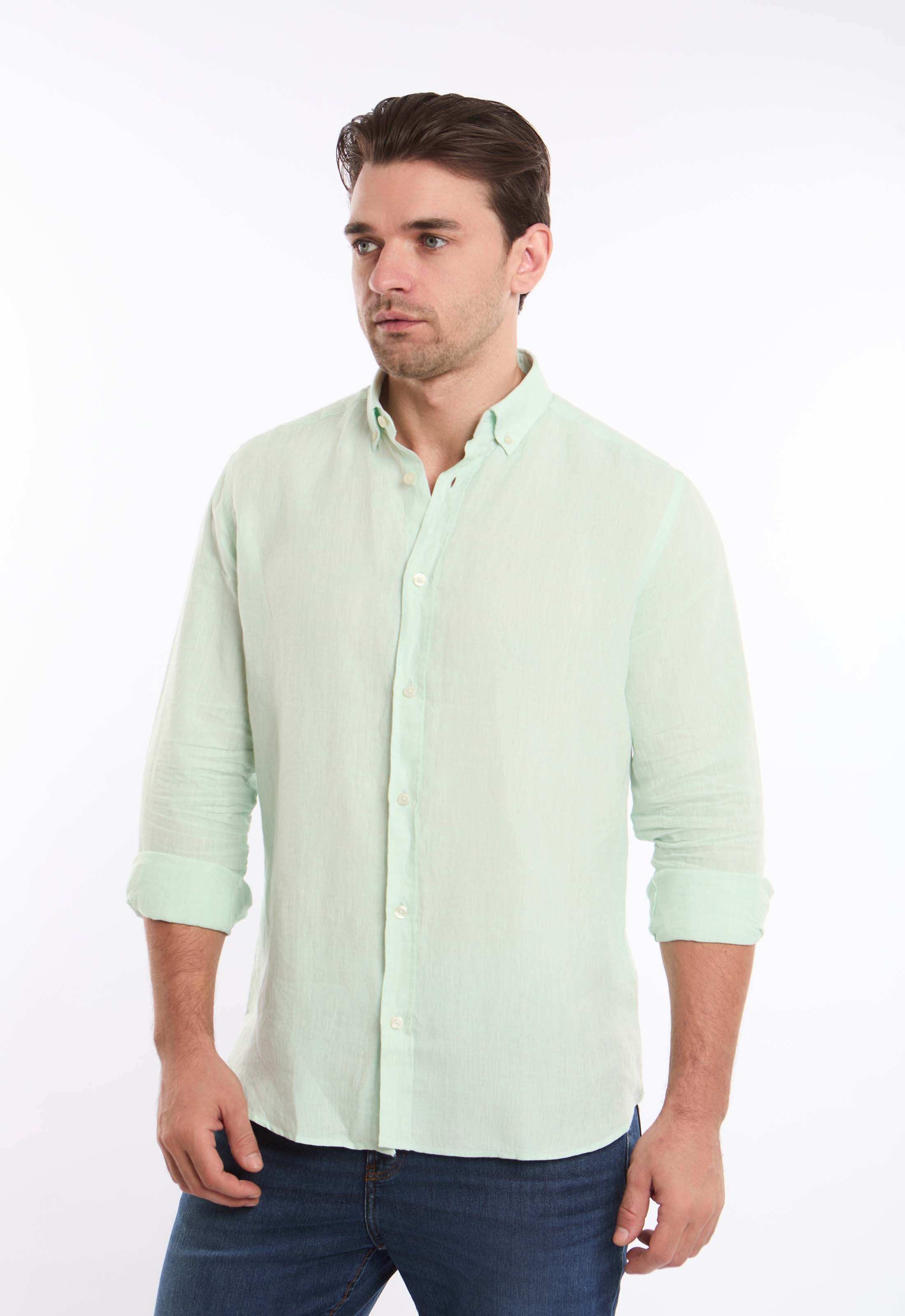 Textured Lightweight Summer Linen Shirt