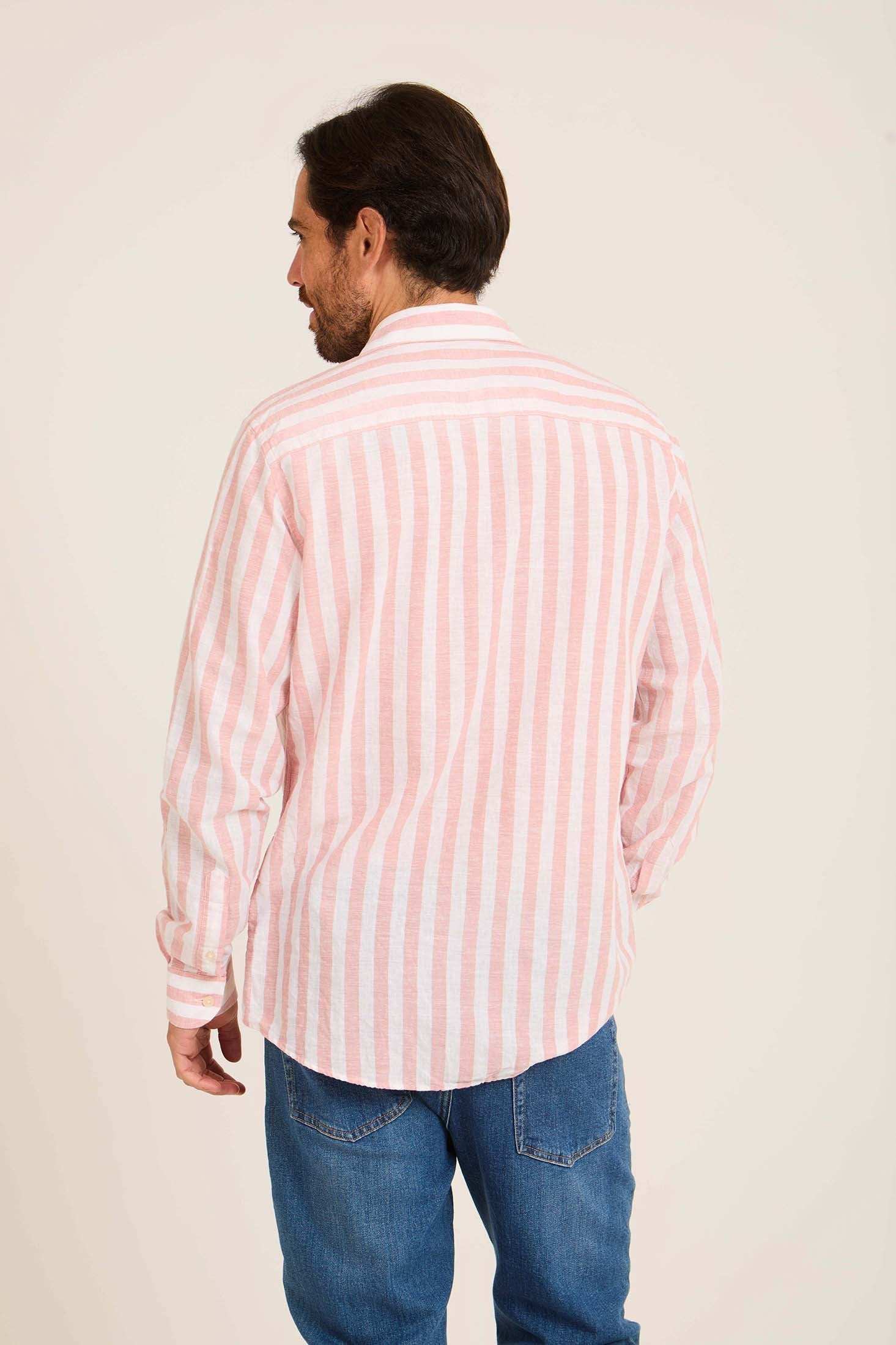 Dual-Tone Striped Long Sleeves Shirt