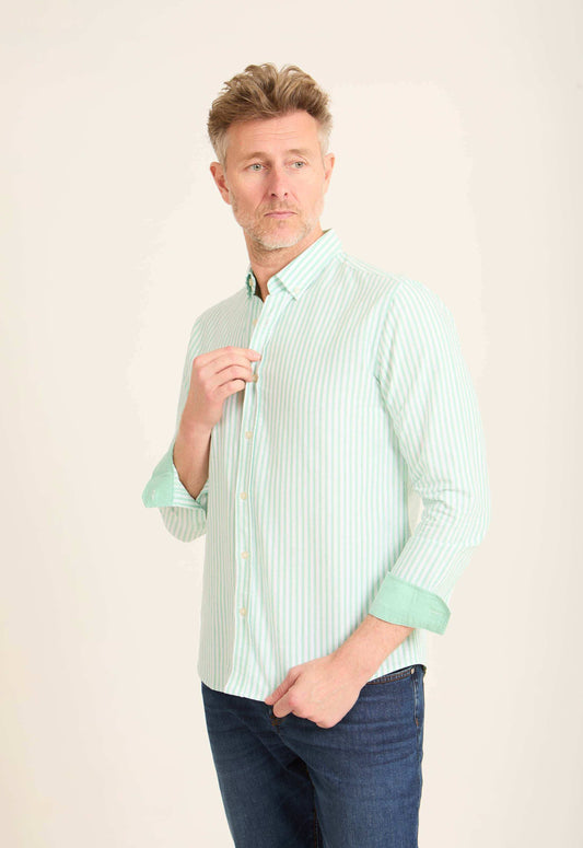 Dual-Tone Striped Casual Shirt