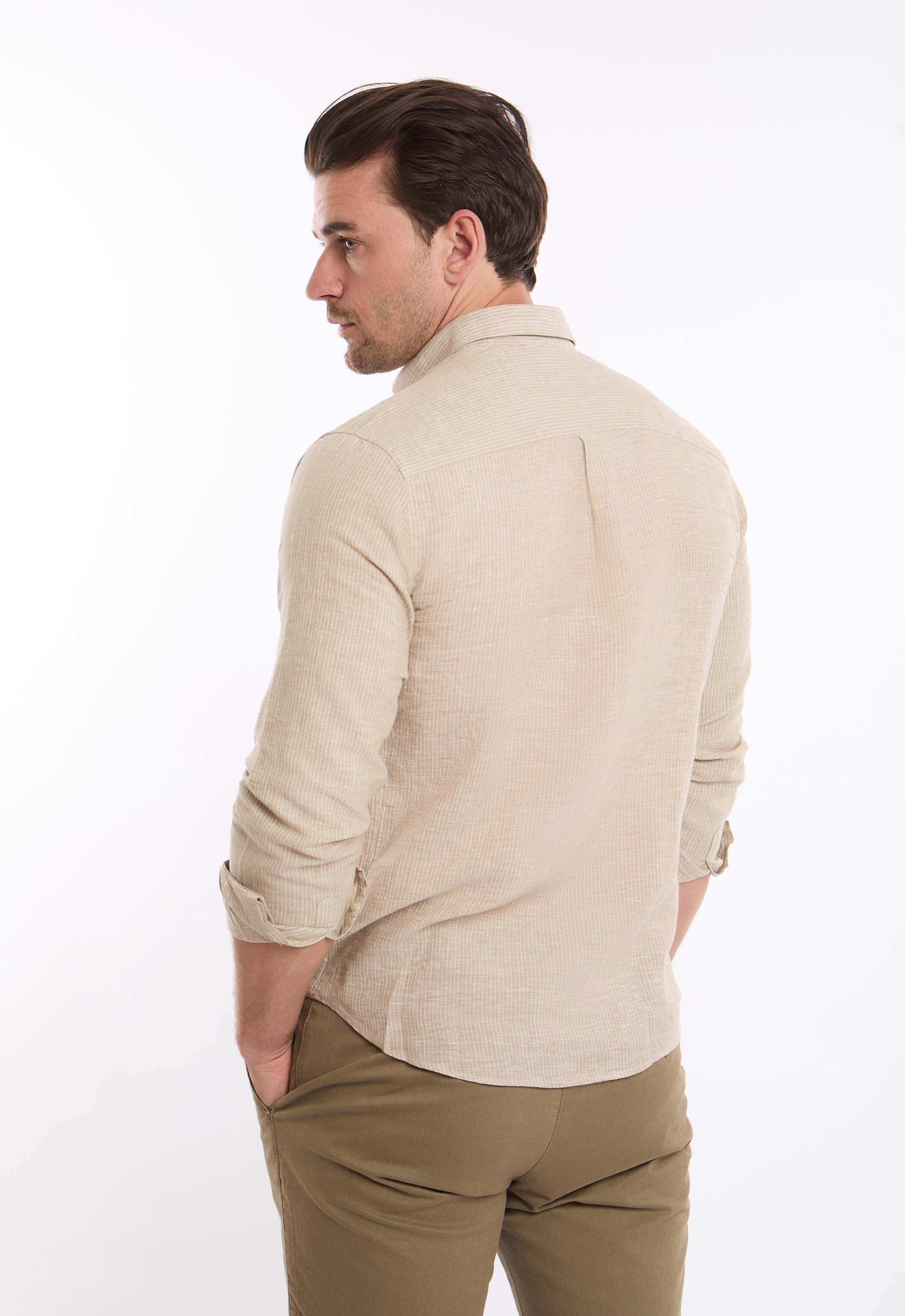 Pencil Stripes Casual Linen Shirt