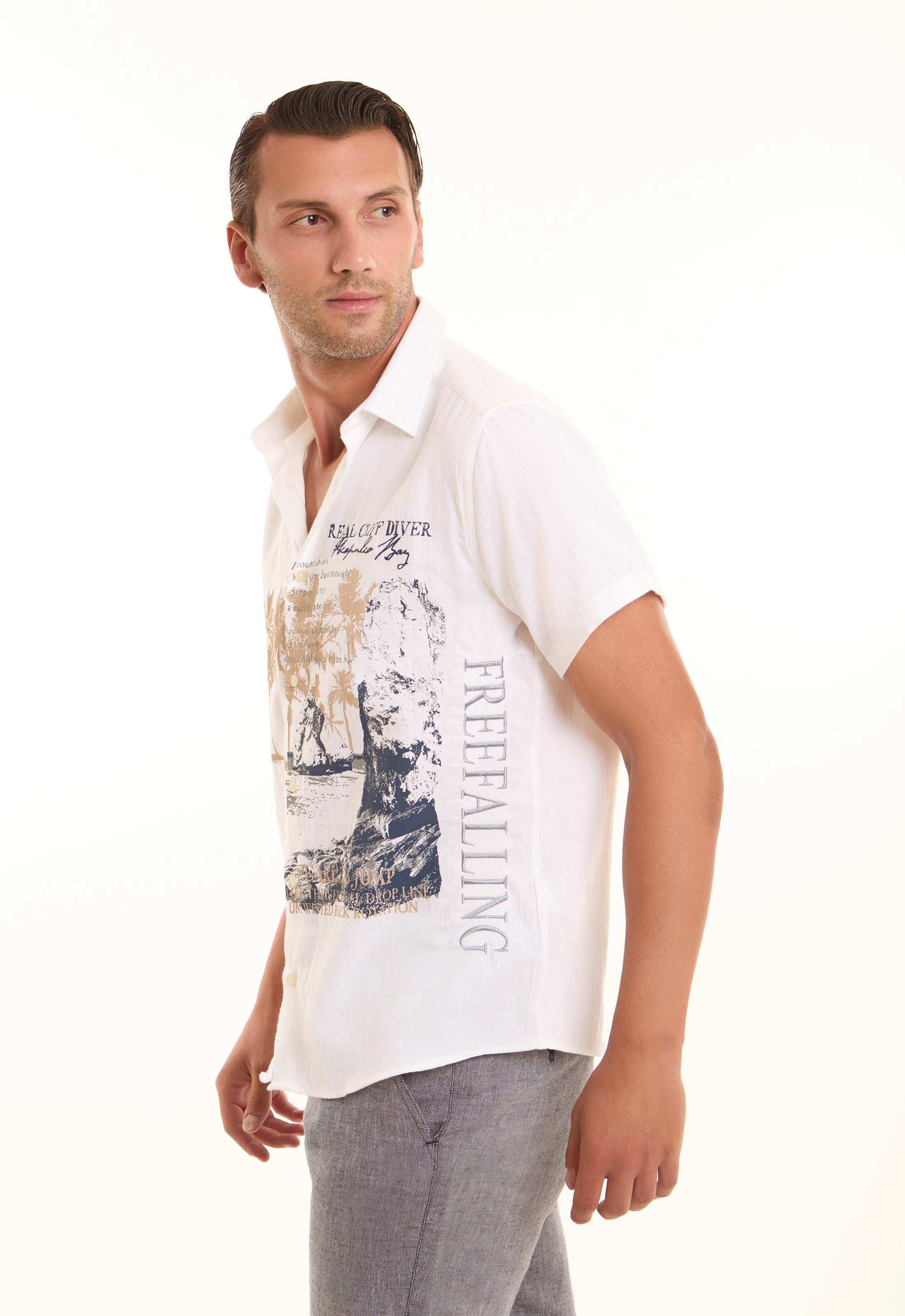 Printed Regular Fit Shirt with Classic Collar