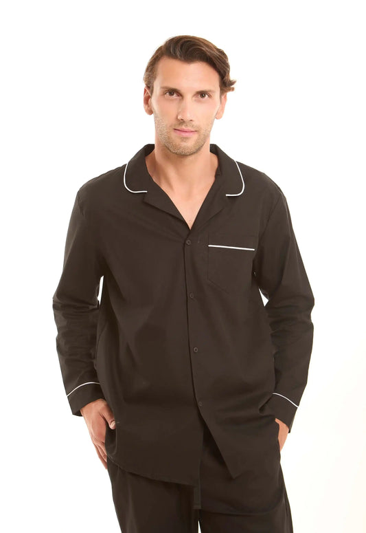 Solid Classic Pajama Set with Pockets