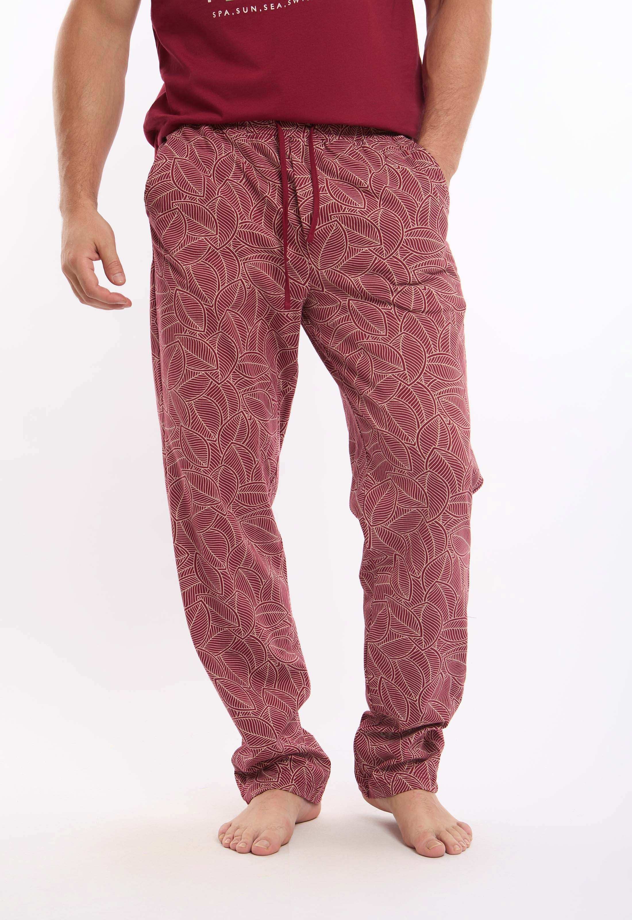 Short Sleeves Tee & Patterned Pants Pajama Set