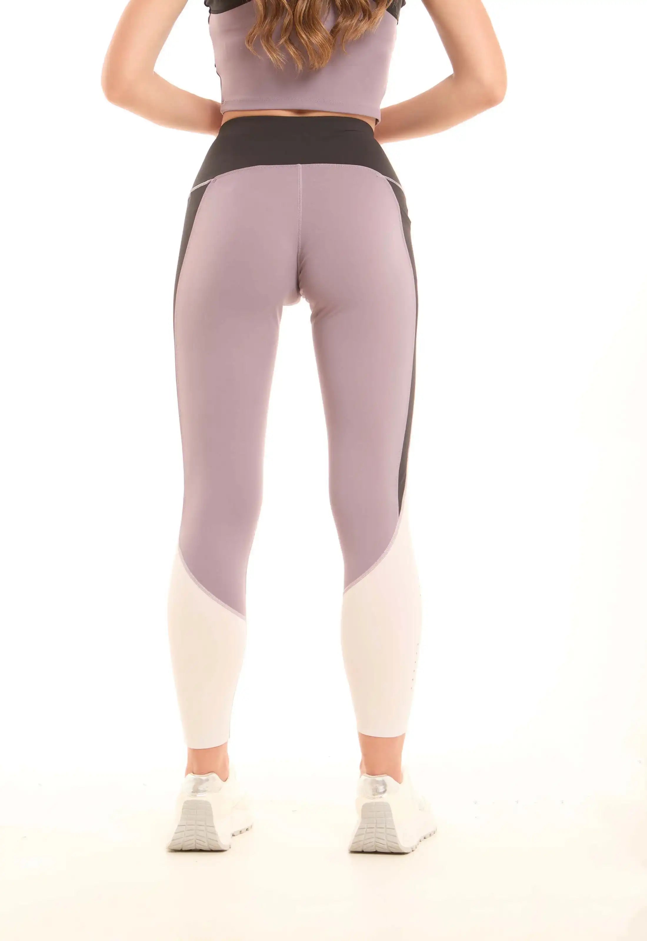 Tri-Tone Colorblock Slip On Sportive Leggings