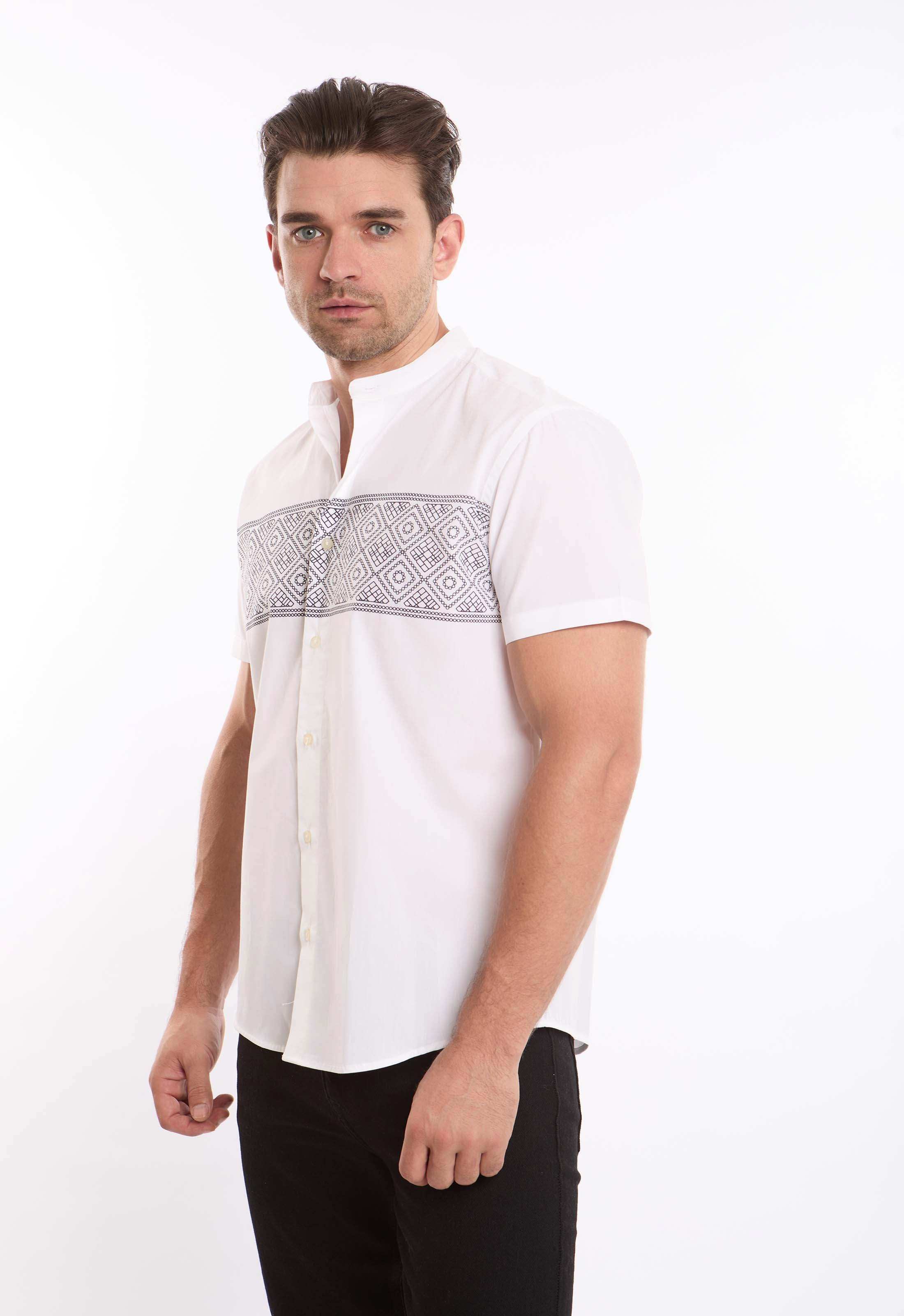 Short Sleeves Summer Shirt with Front Pattern