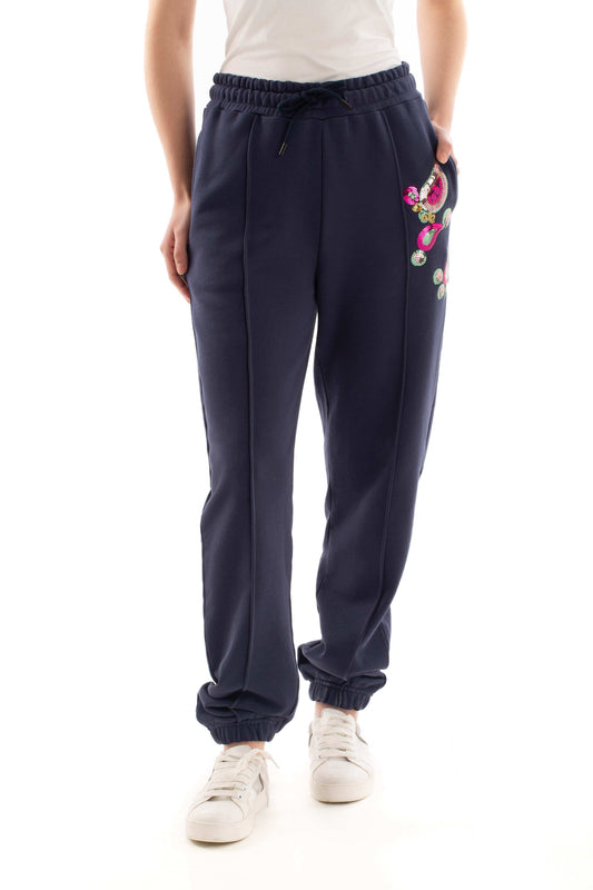 Cotton Sweatpants with Colorful Shiny Sequins