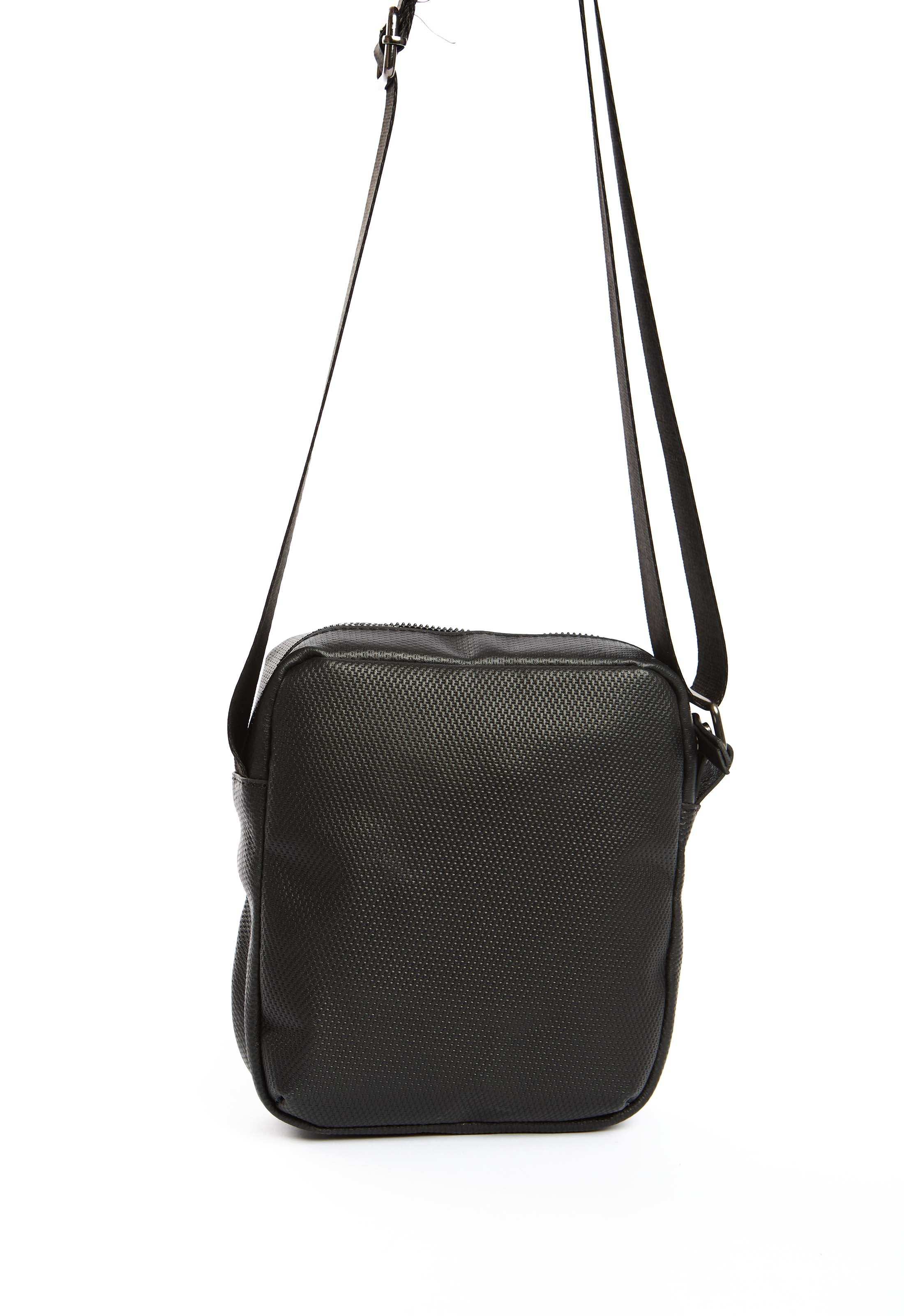 Textured Leather Zipped Crossbody Bag