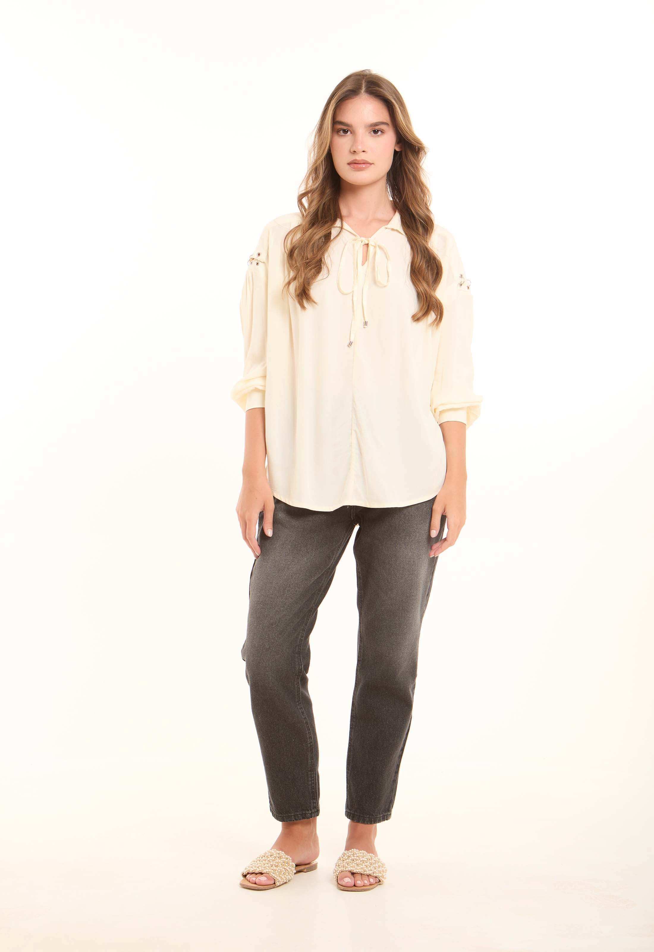 Washed Straight-Leg Cotton Pants