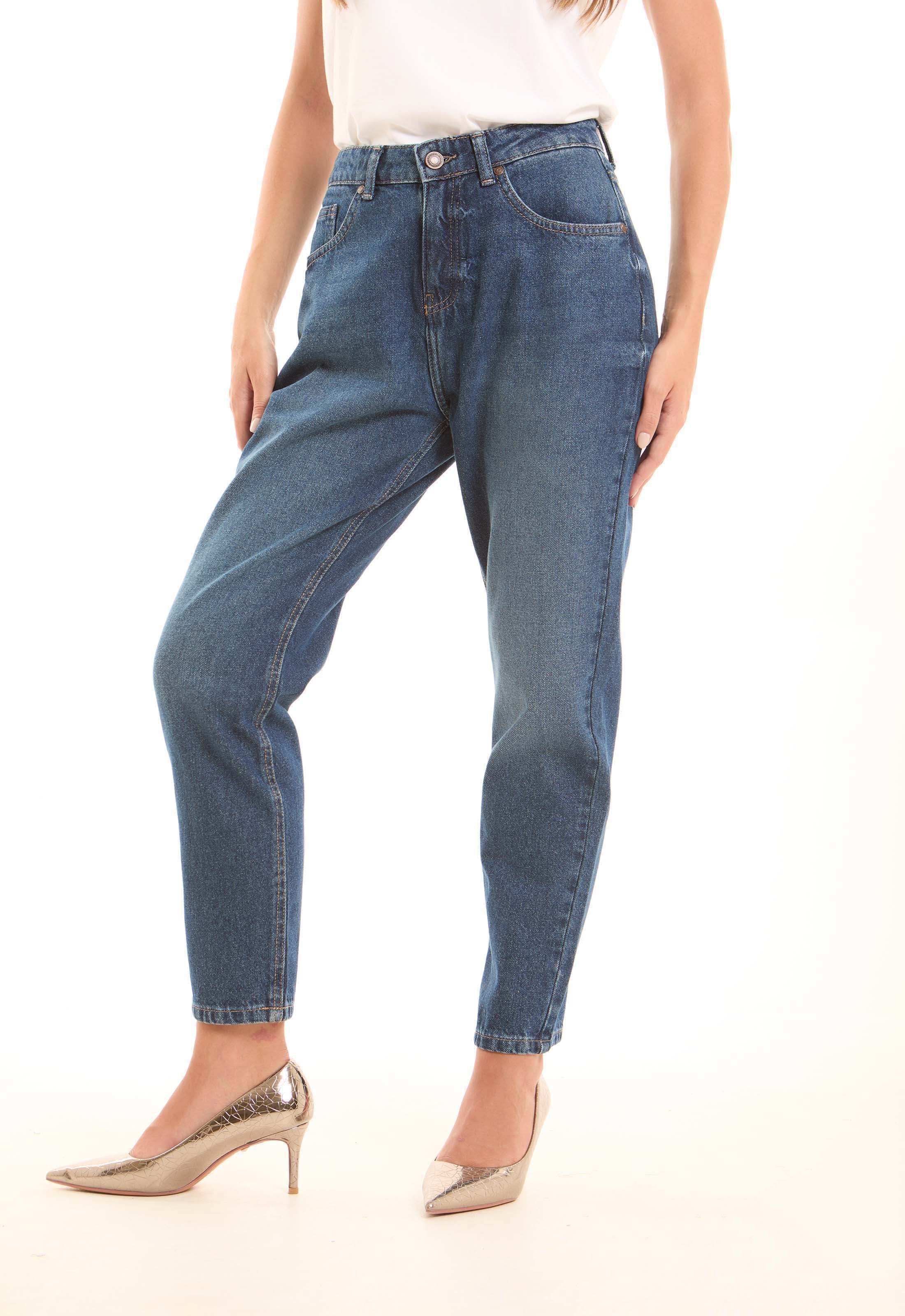 Washed Blue Straight-Leg Cotton Pants