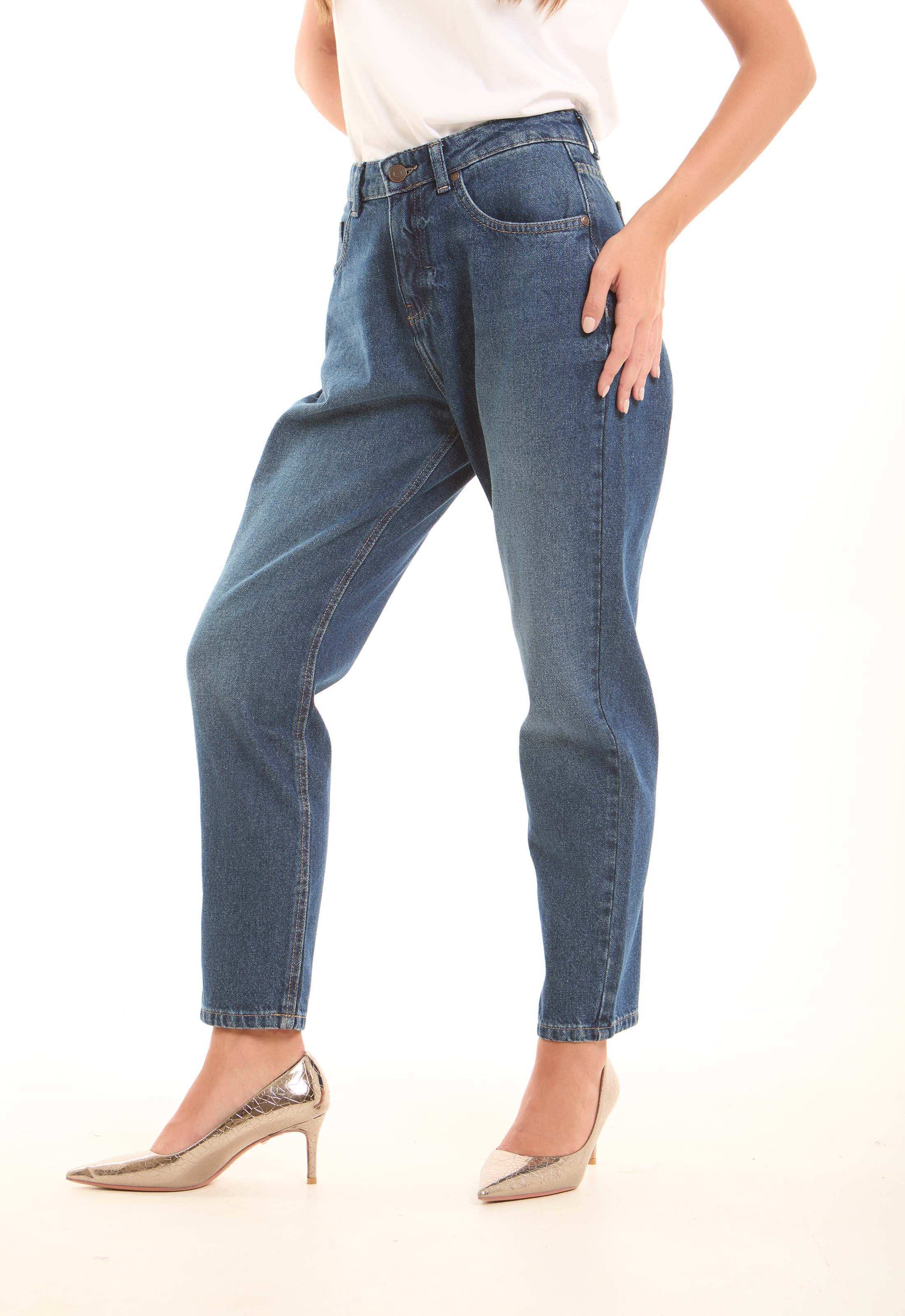 Washed Blue Straight-Leg Cotton Pants