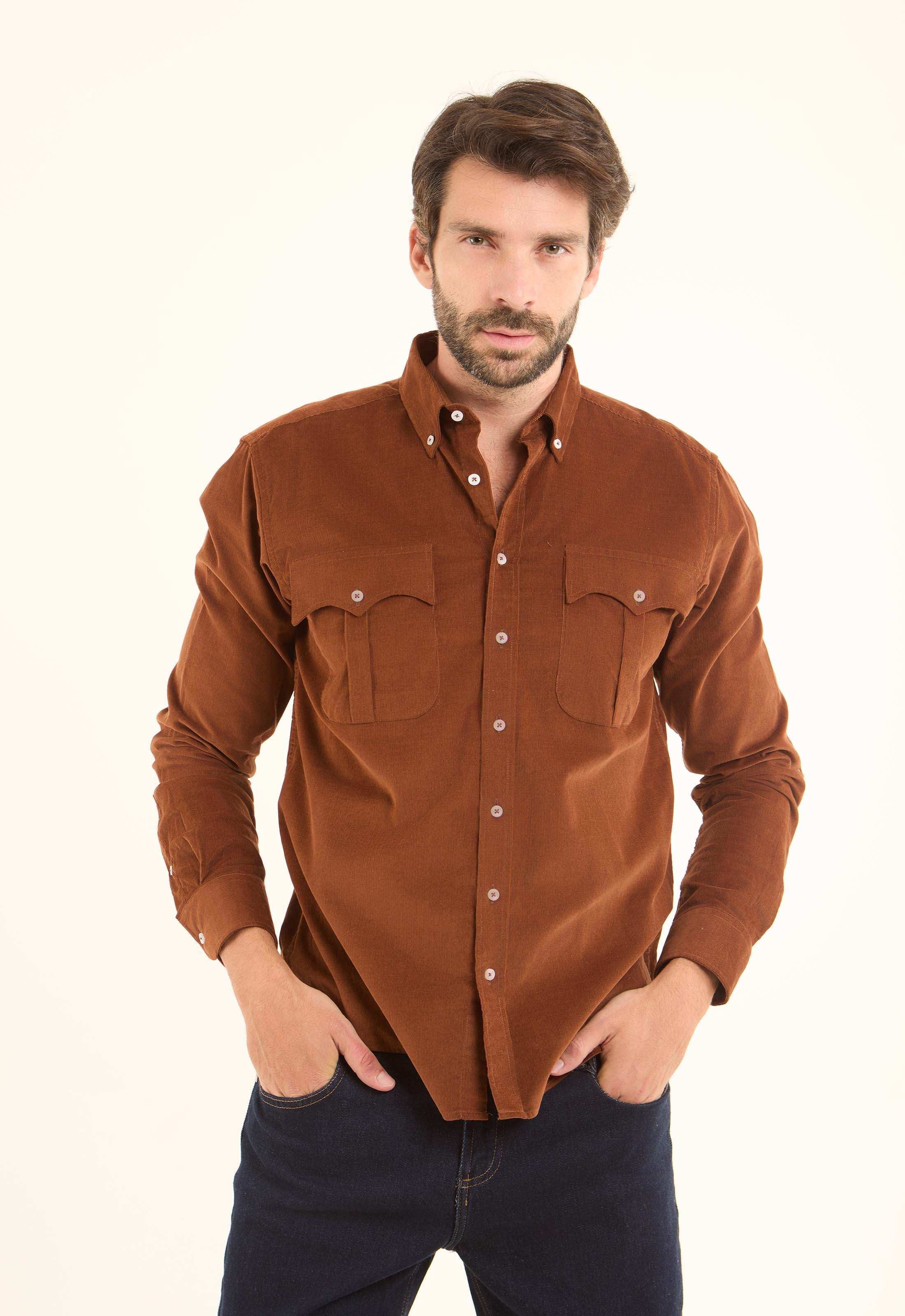 Casual Ribbed Long Sleeves Shirt with Pockets