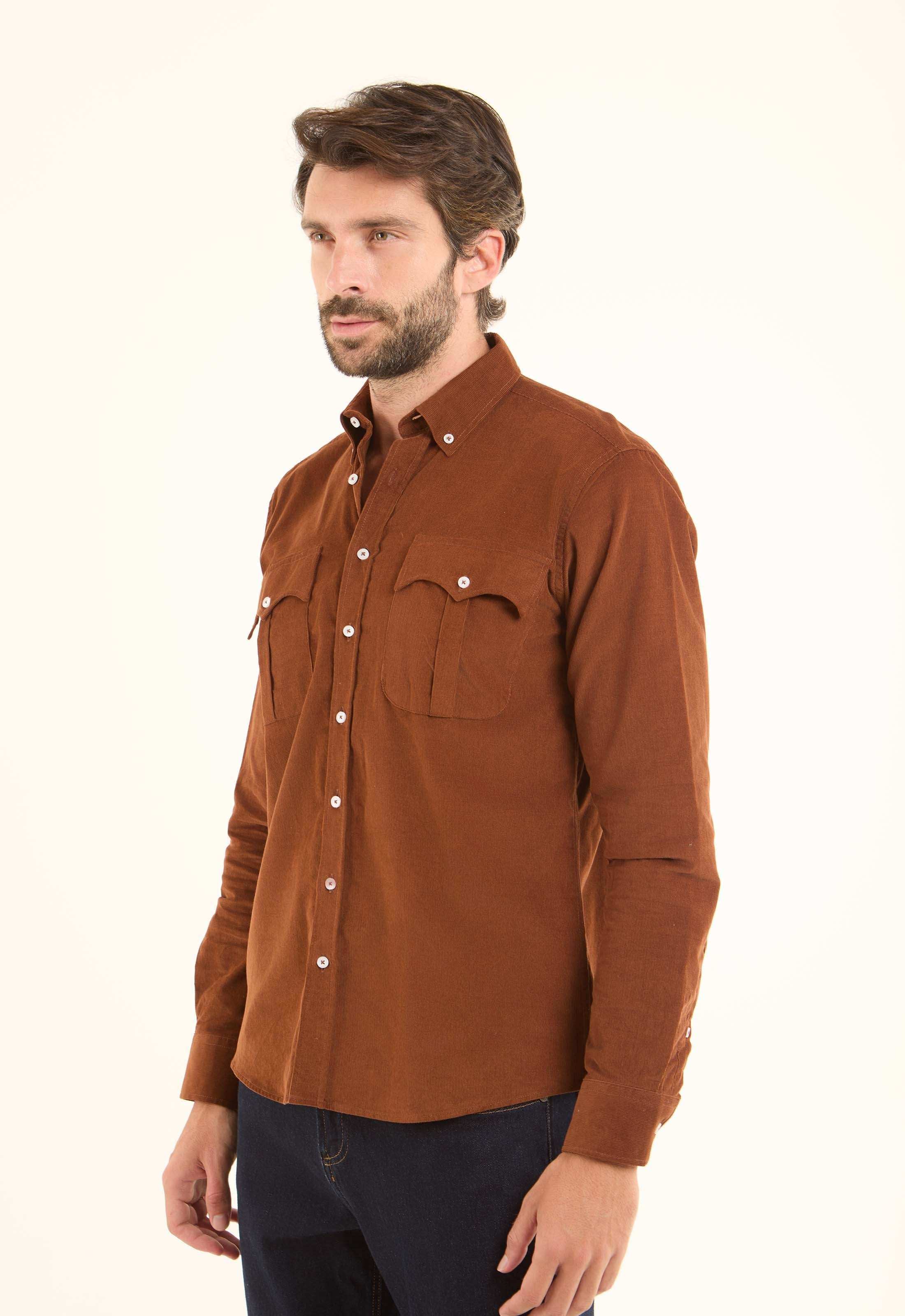 Casual Ribbed Long Sleeves Shirt with Pockets