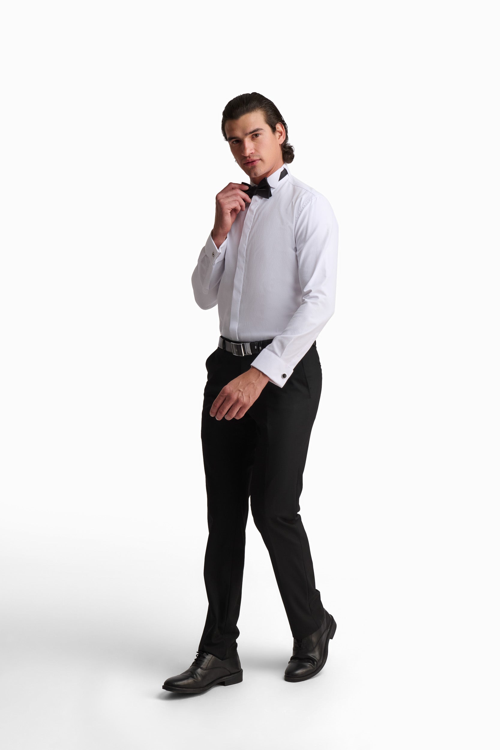 White Textured Formal Shirt