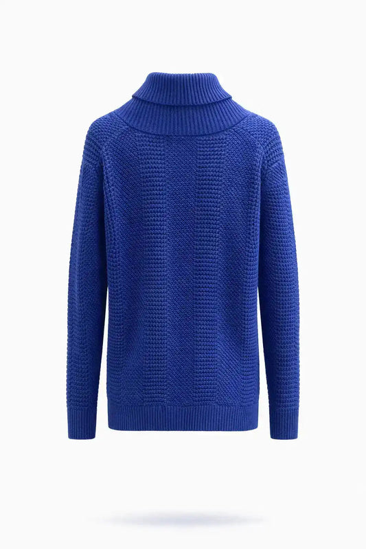 Textured Shawl Collar Knit Sweater