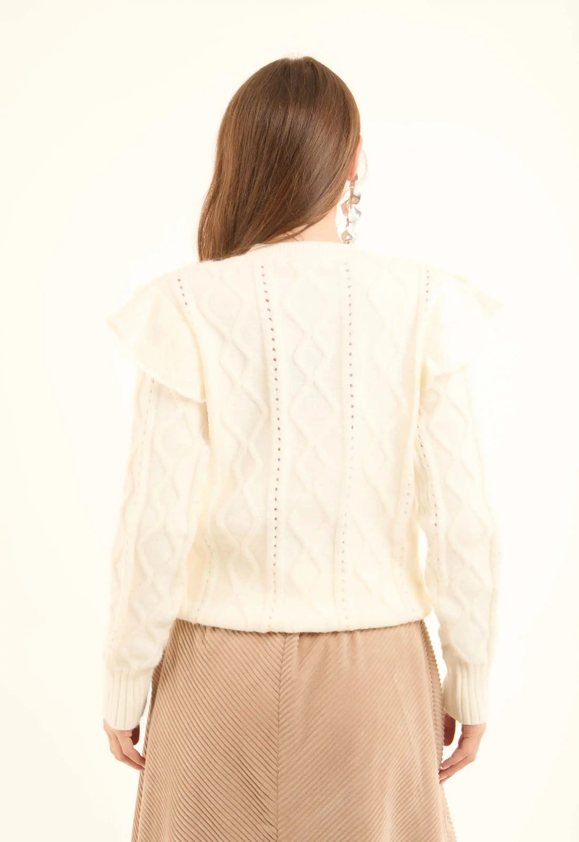 Crew Neck Knitted Slip On Winter Pullover