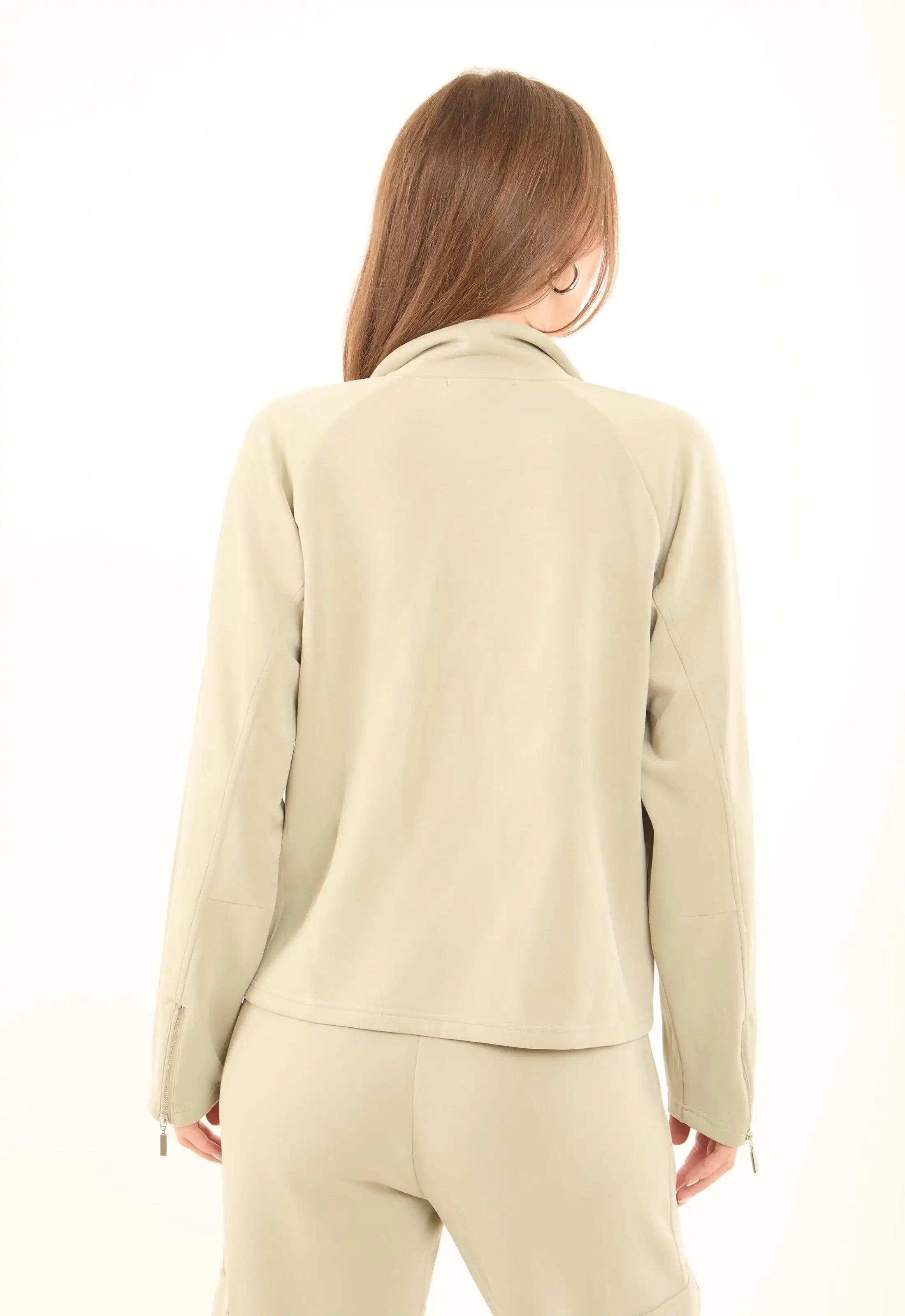 Solid Zip-Up Jacket with Front Pockets