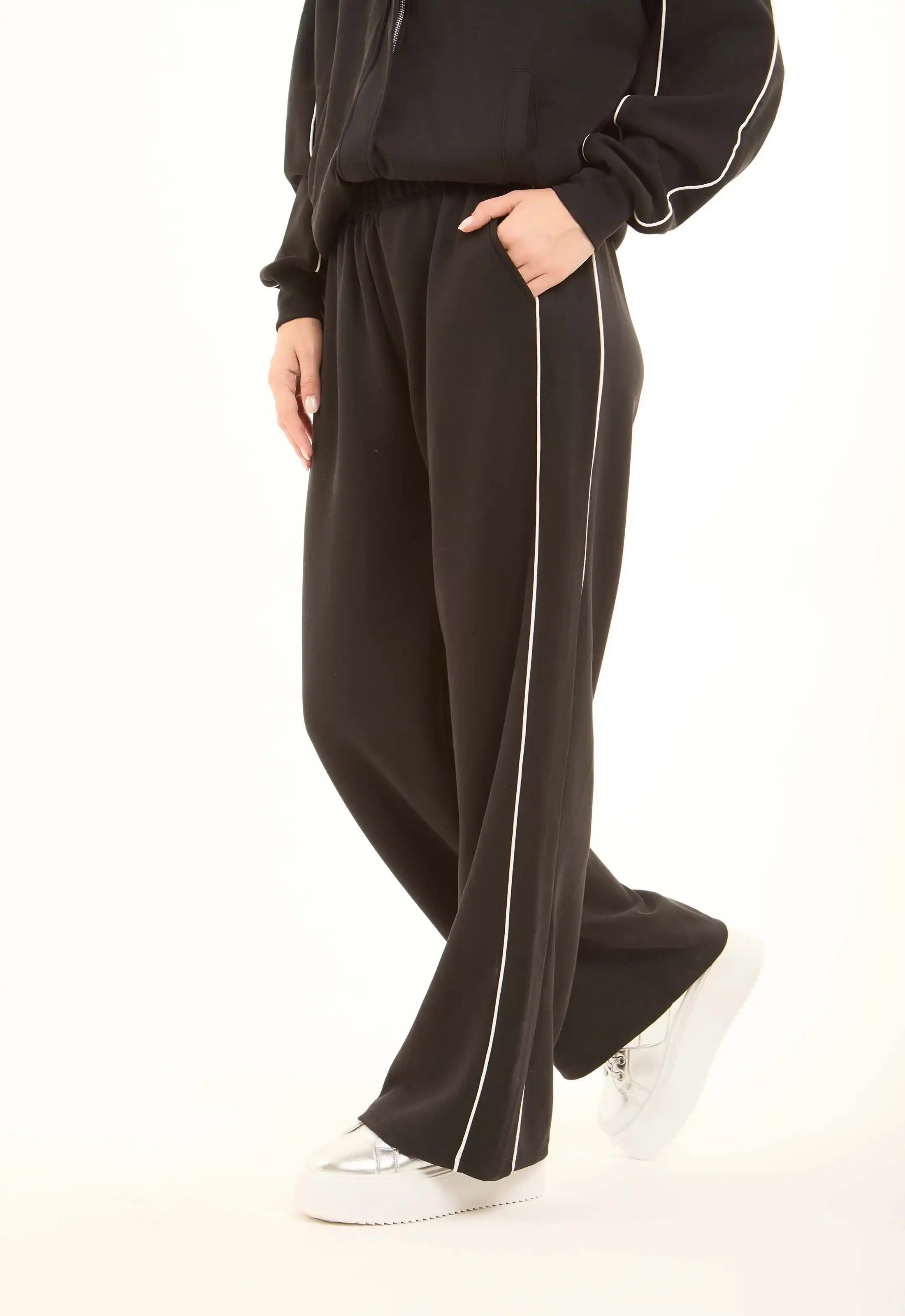 Track Pants with Contrast Piping Detail
