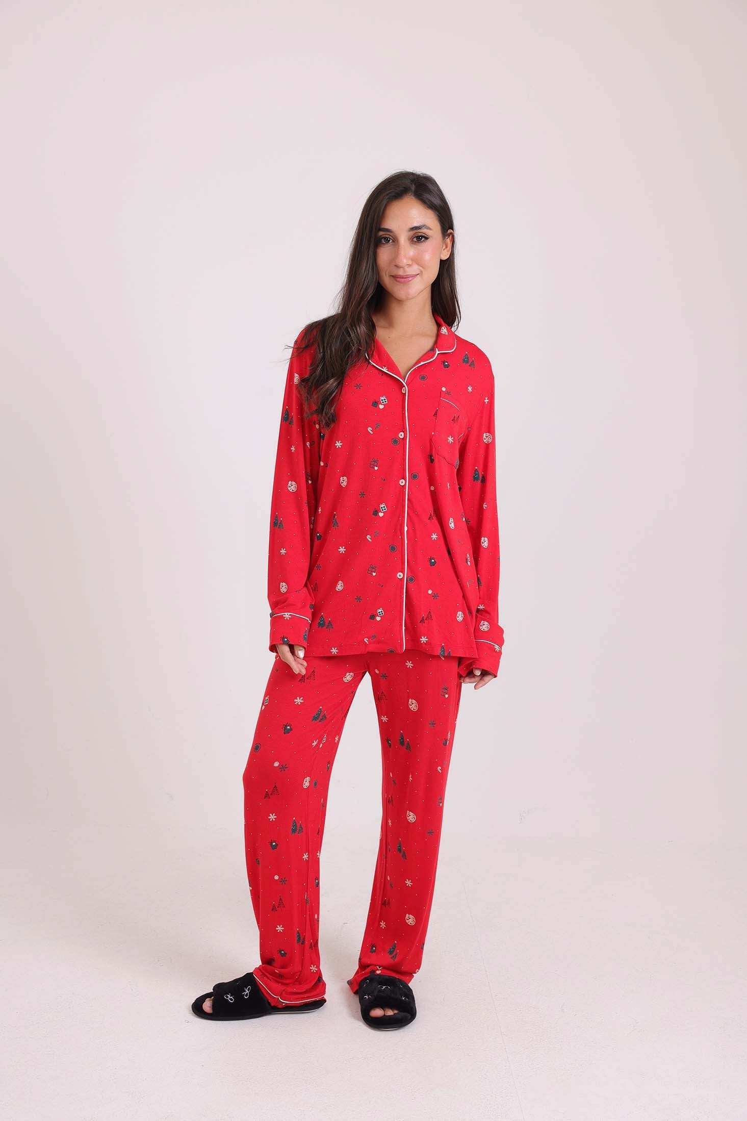 Christmas Pattern Long Sleeves Pajama Set