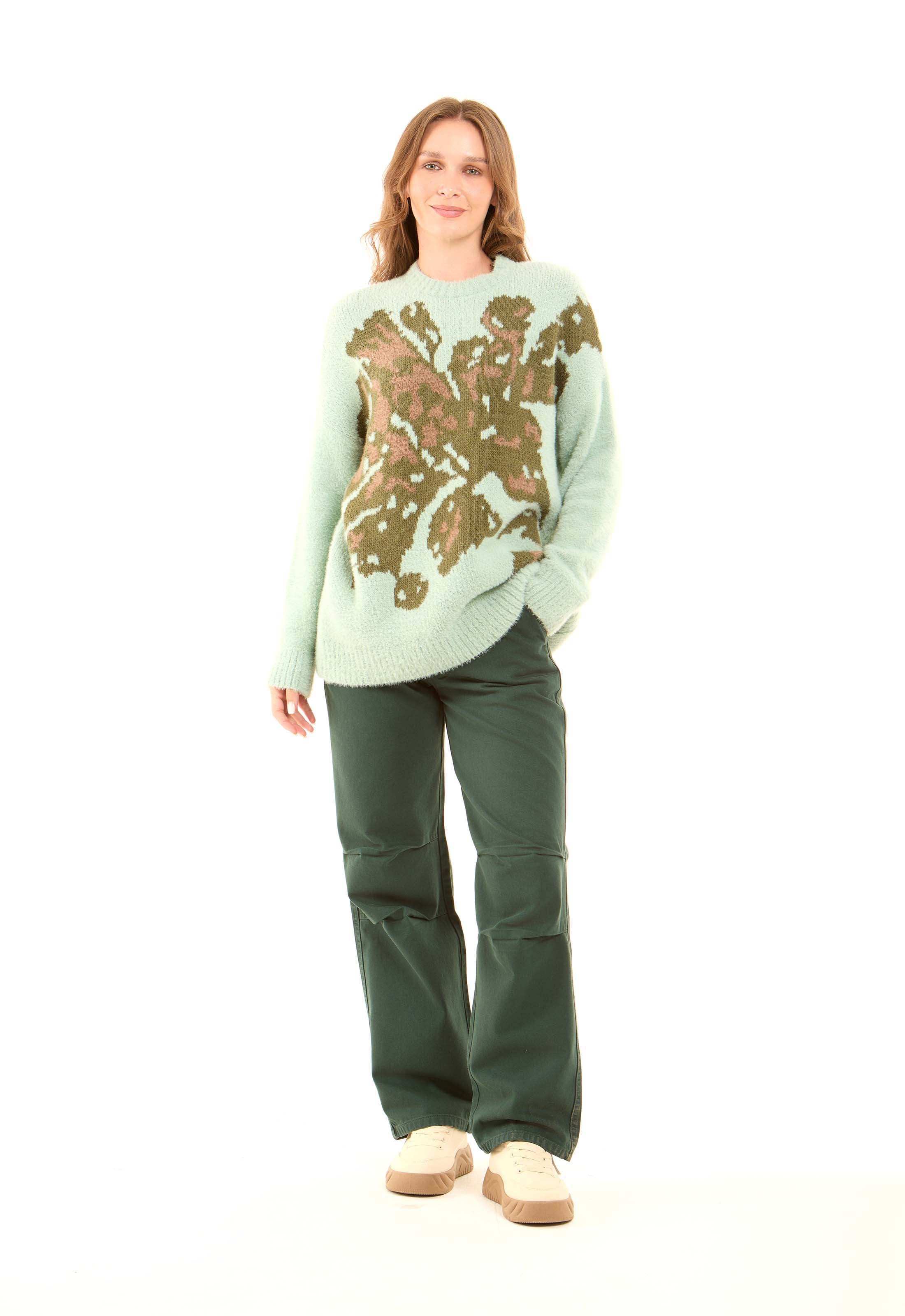 Slip On Ribbed Round Neck Pullover