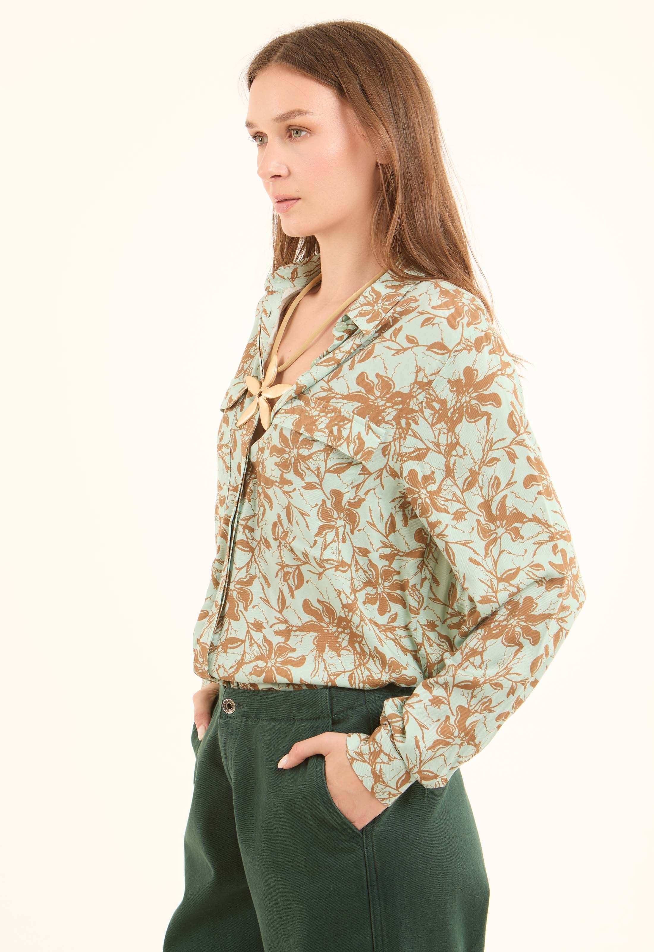 Floral Printed Viscose Shirt