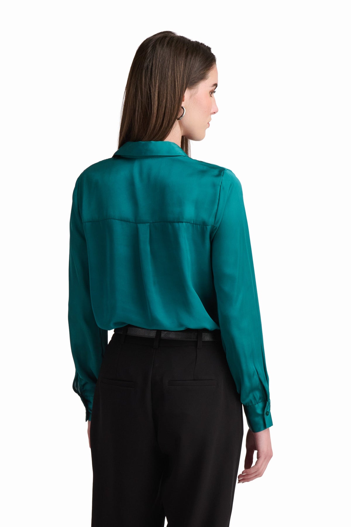 Satin Button-Down Shirt