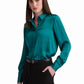 Satin Button-Down Shirt