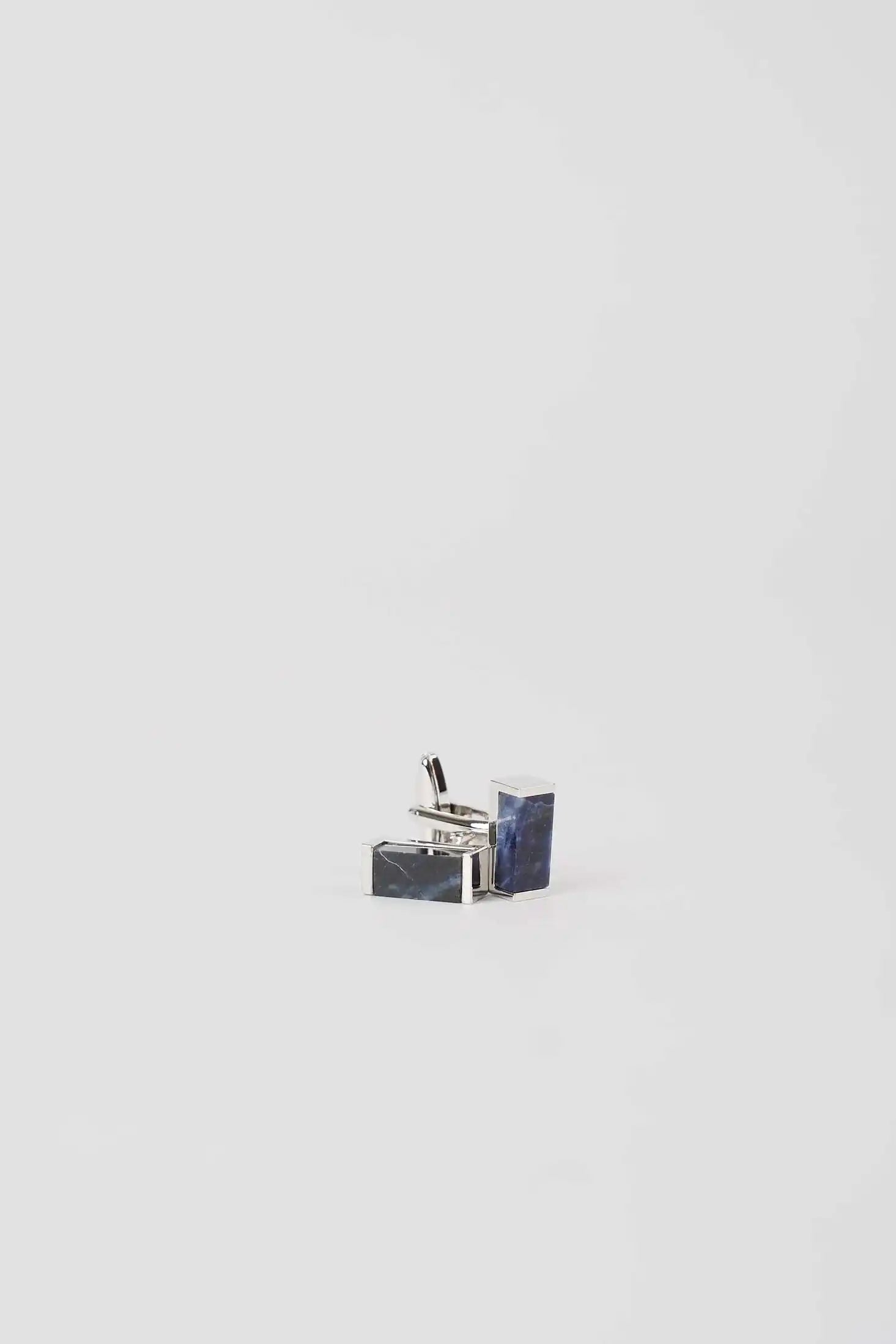 Rectangular Stone-Inlay Cufflinks