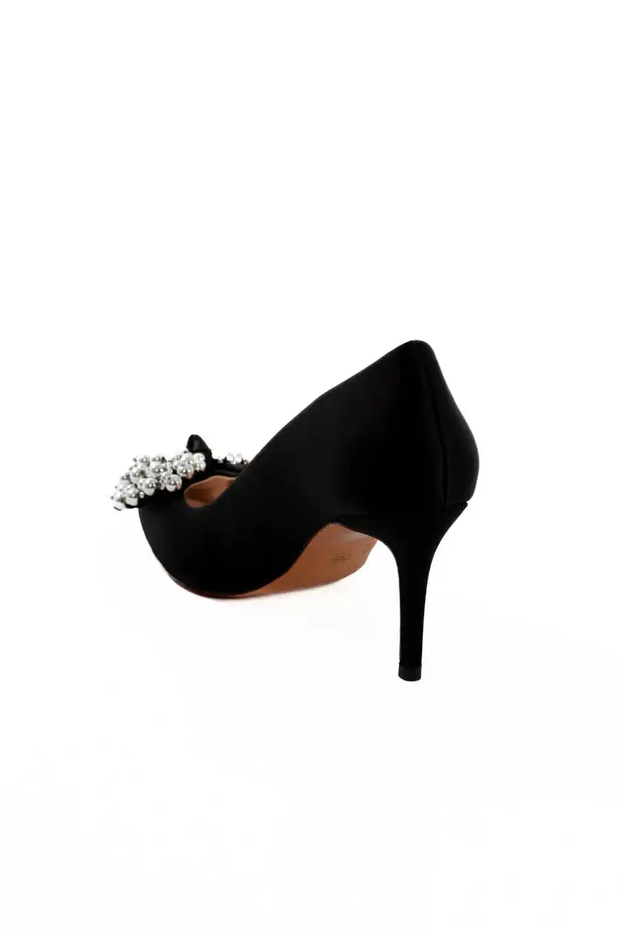 Satin Embellished Stiletto Heels