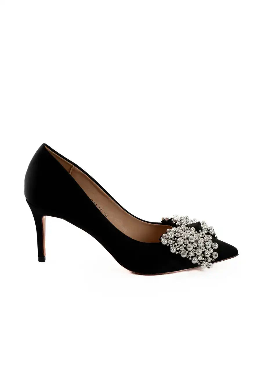 Satin Embellished Stiletto Heels