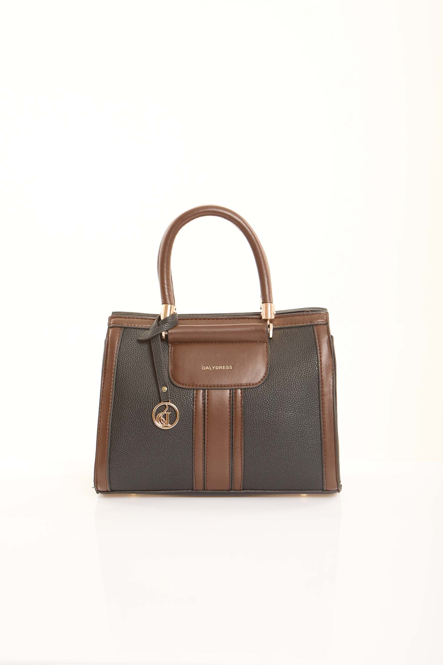 Graphite & Cognac Classic Handbag