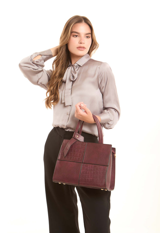 Maroon Structured Handbag