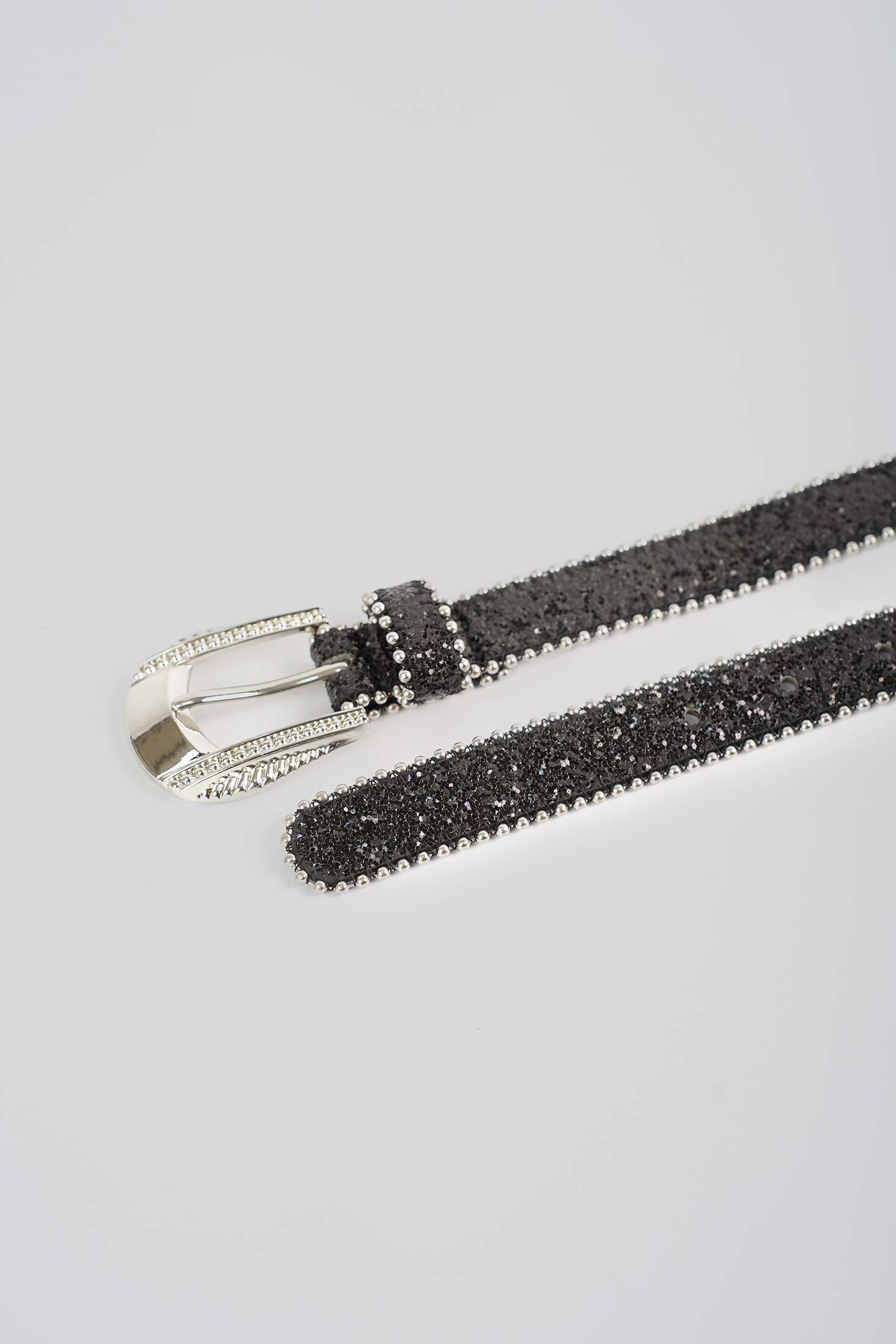 Midnight Crystal-Trim Belt