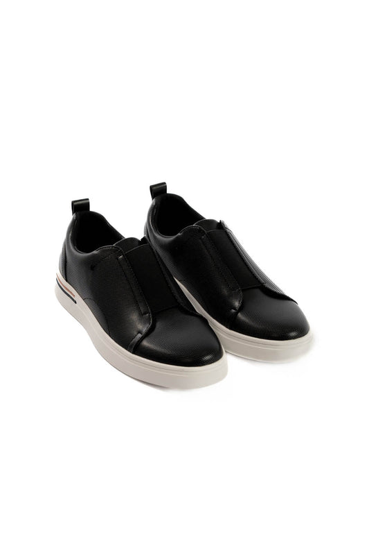 Noir Woven Slip Sneakers