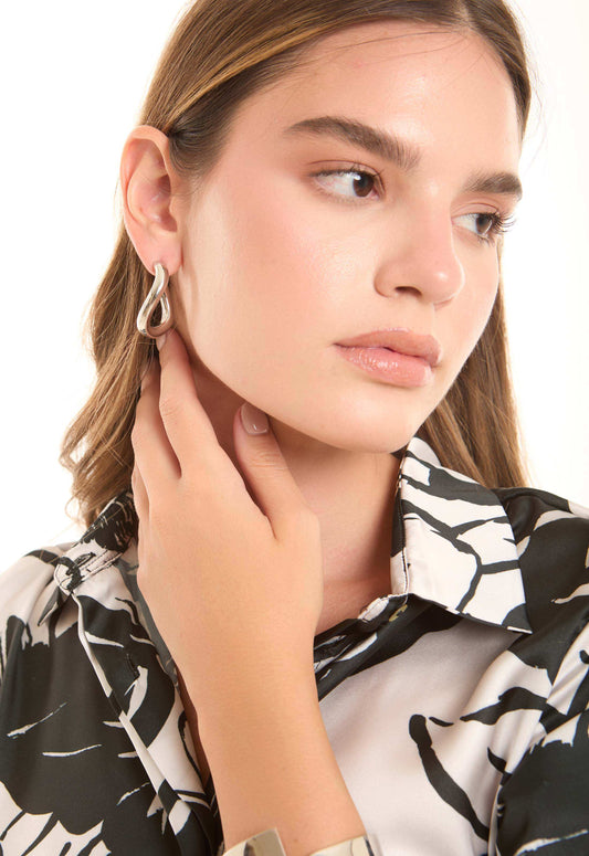 Thick Twisted Teardrop Hoop Earrings