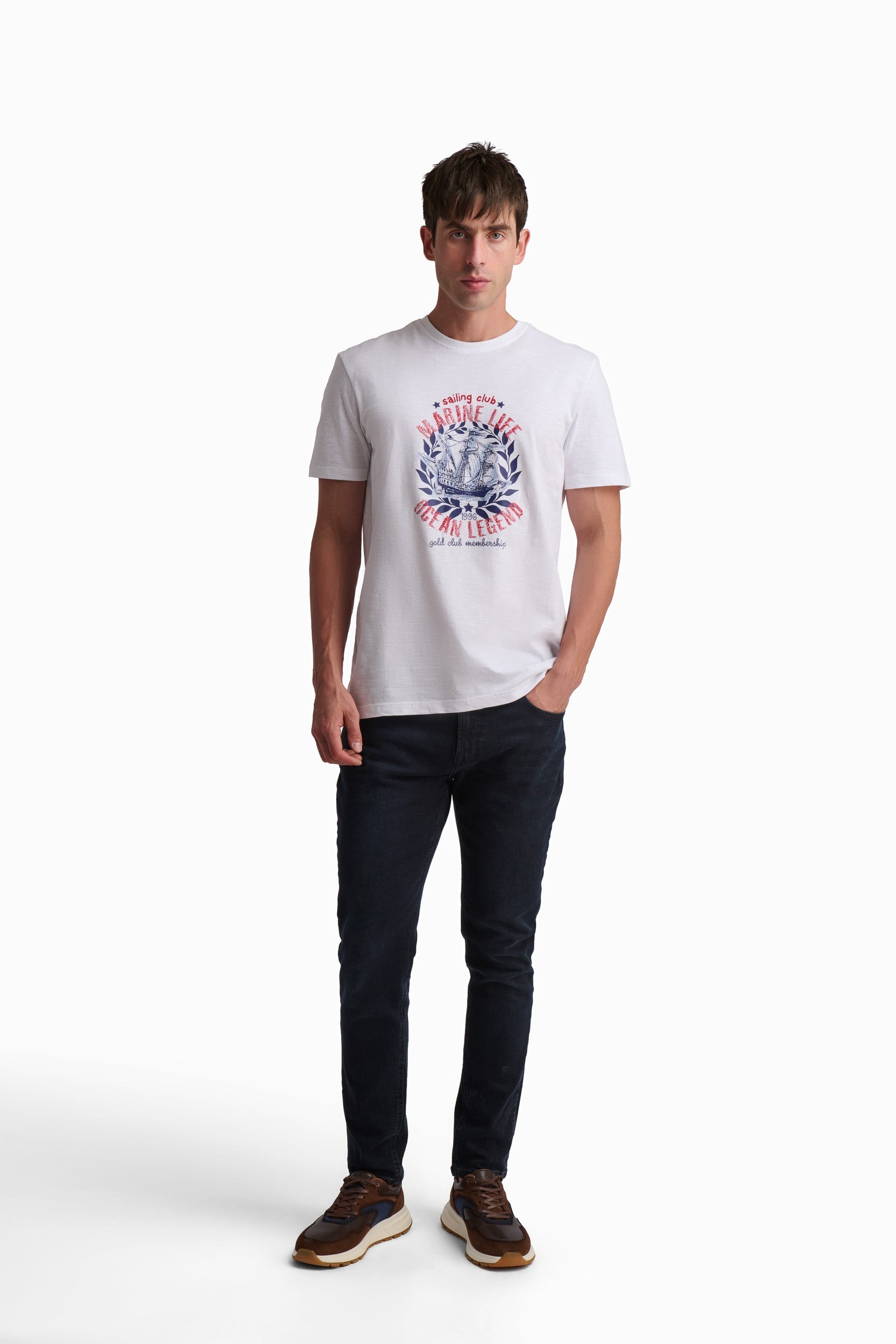 Men’s White Marine Life Cotton T-Shirt