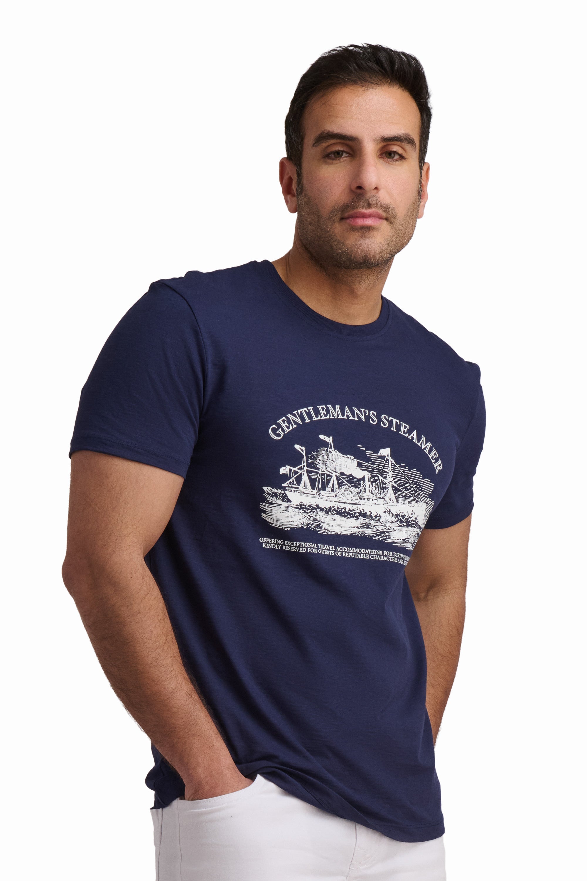 Men’s Navy Modern Fit Cotton Tee